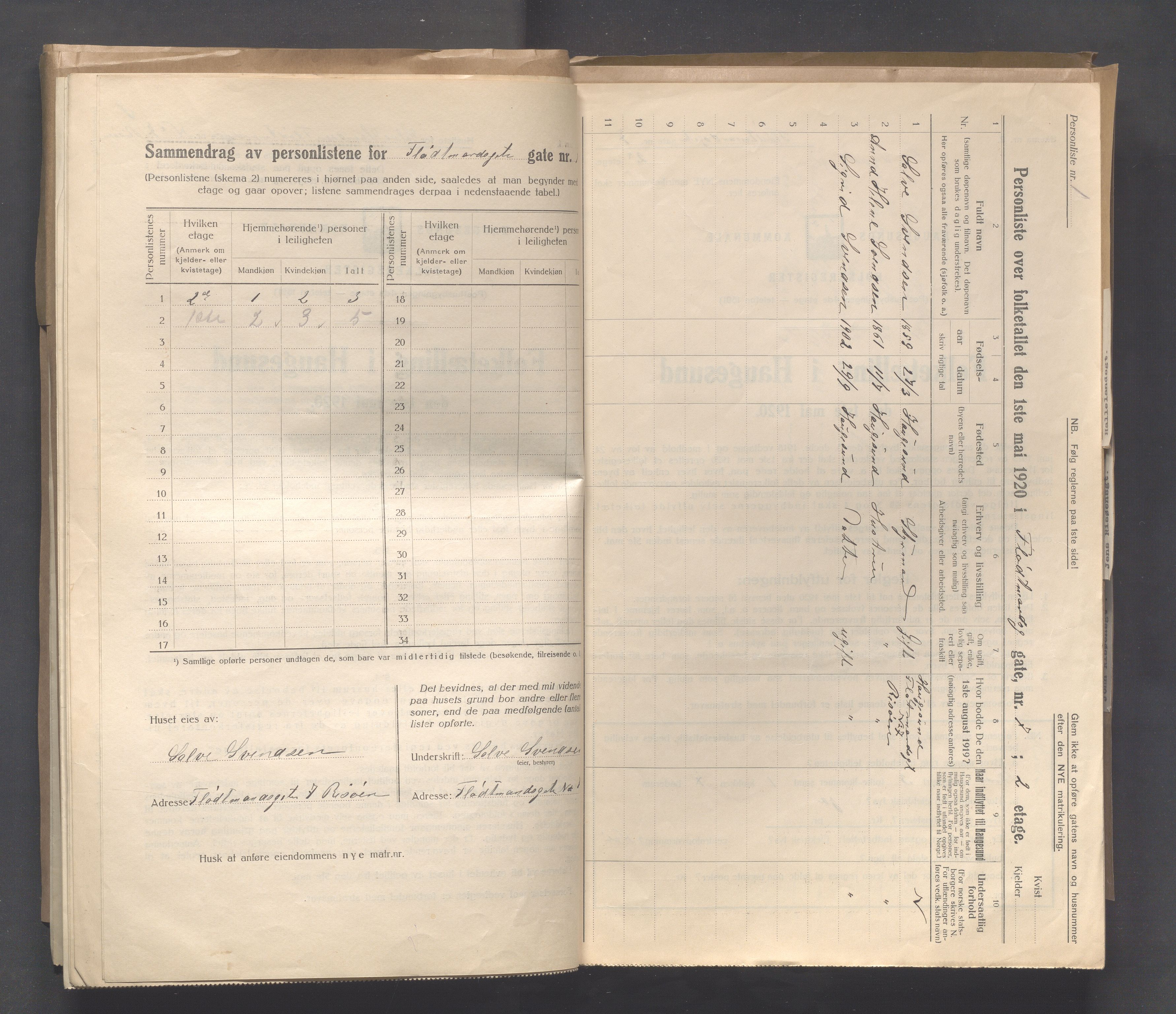 IKAR, Local census 1.5.1920 for Haugesund, 1920, p. 6383