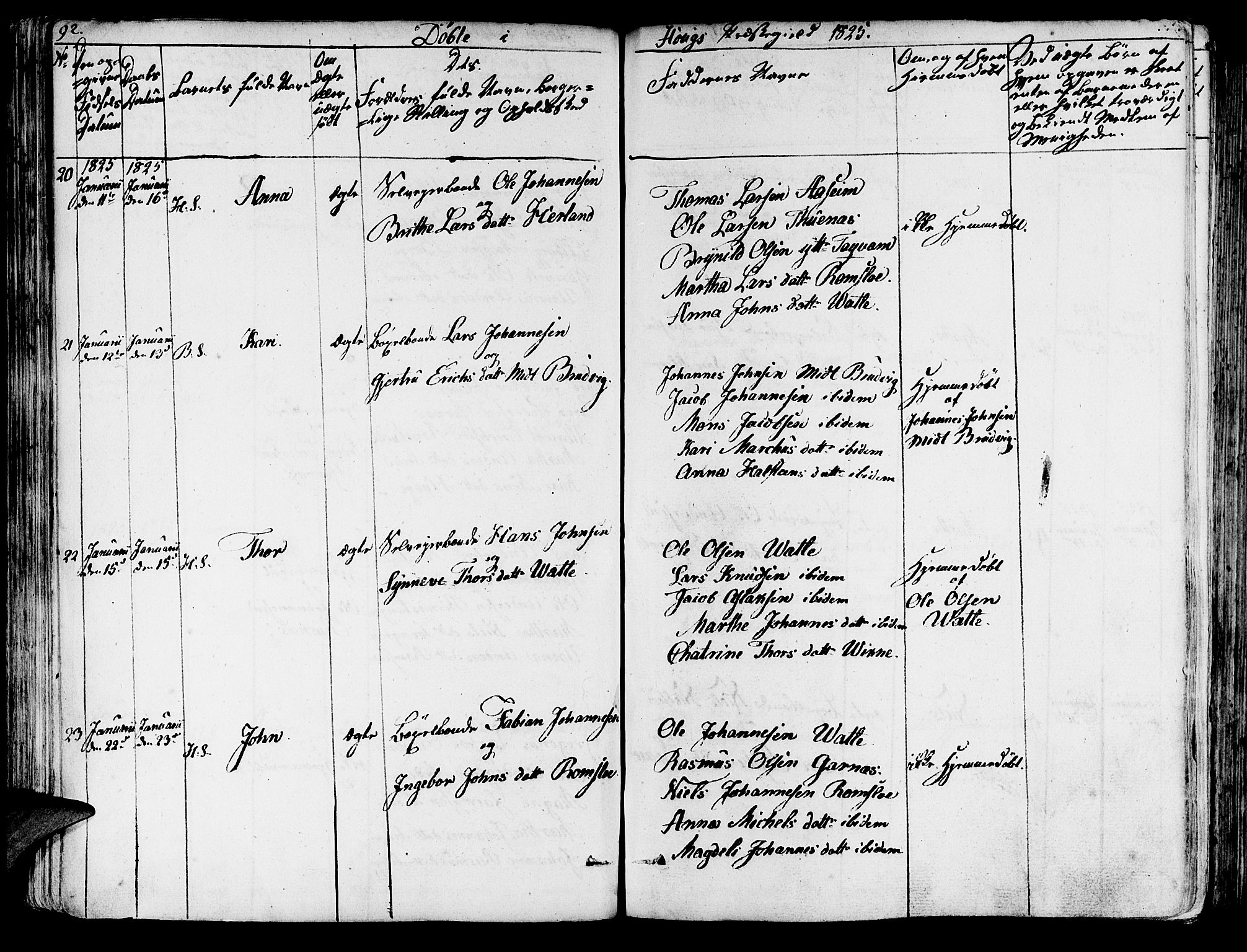 Haus sokneprestembete, AV/SAB-A-75601/H/Haa: Parish register (official) no. A 13, 1821-1827, p. 92