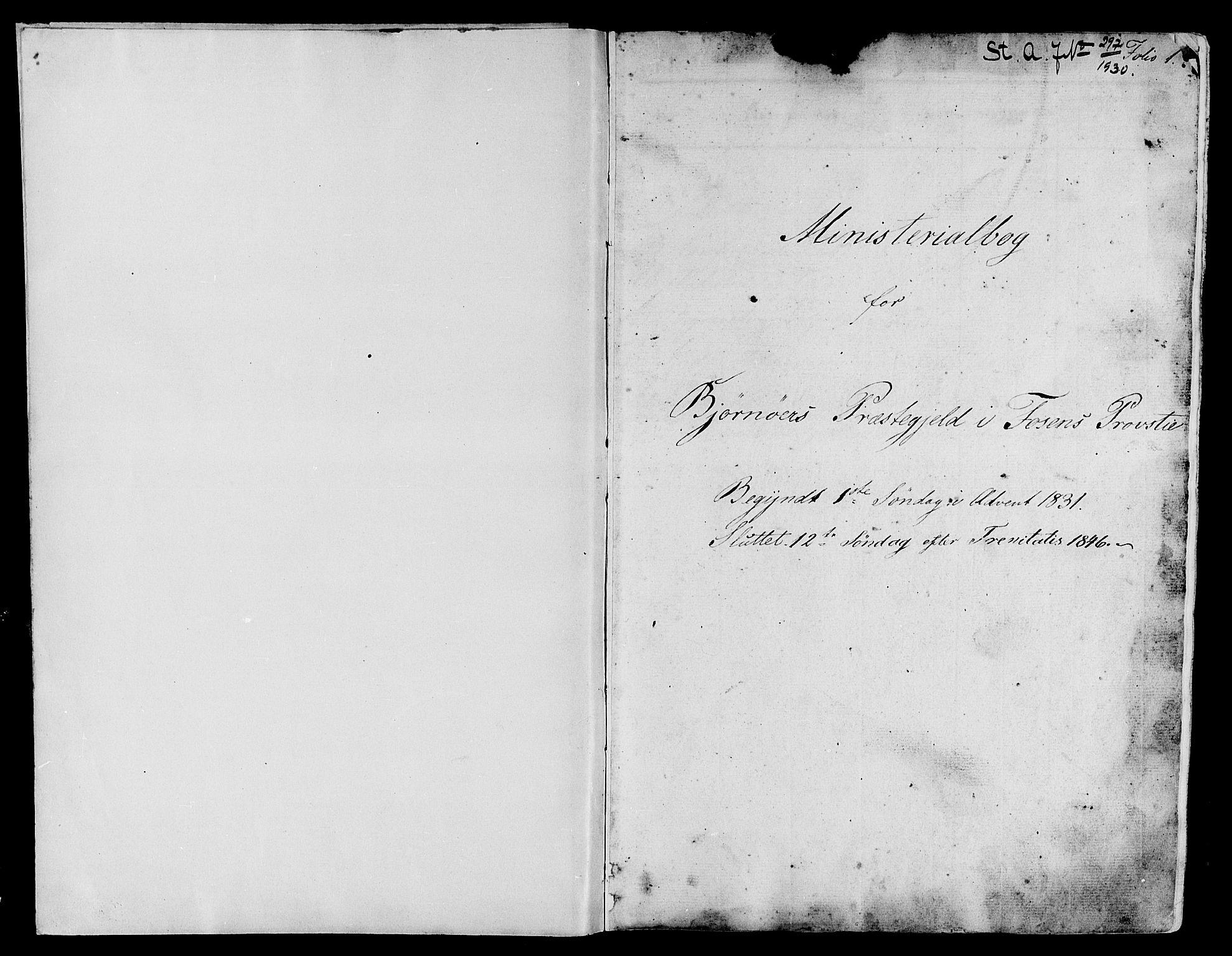 Ministerialprotokoller, klokkerbøker og fødselsregistre - Sør-Trøndelag, SAT/A-1456/657/L0703: Parish register (official) no. 657A04, 1831-1846, p. 1