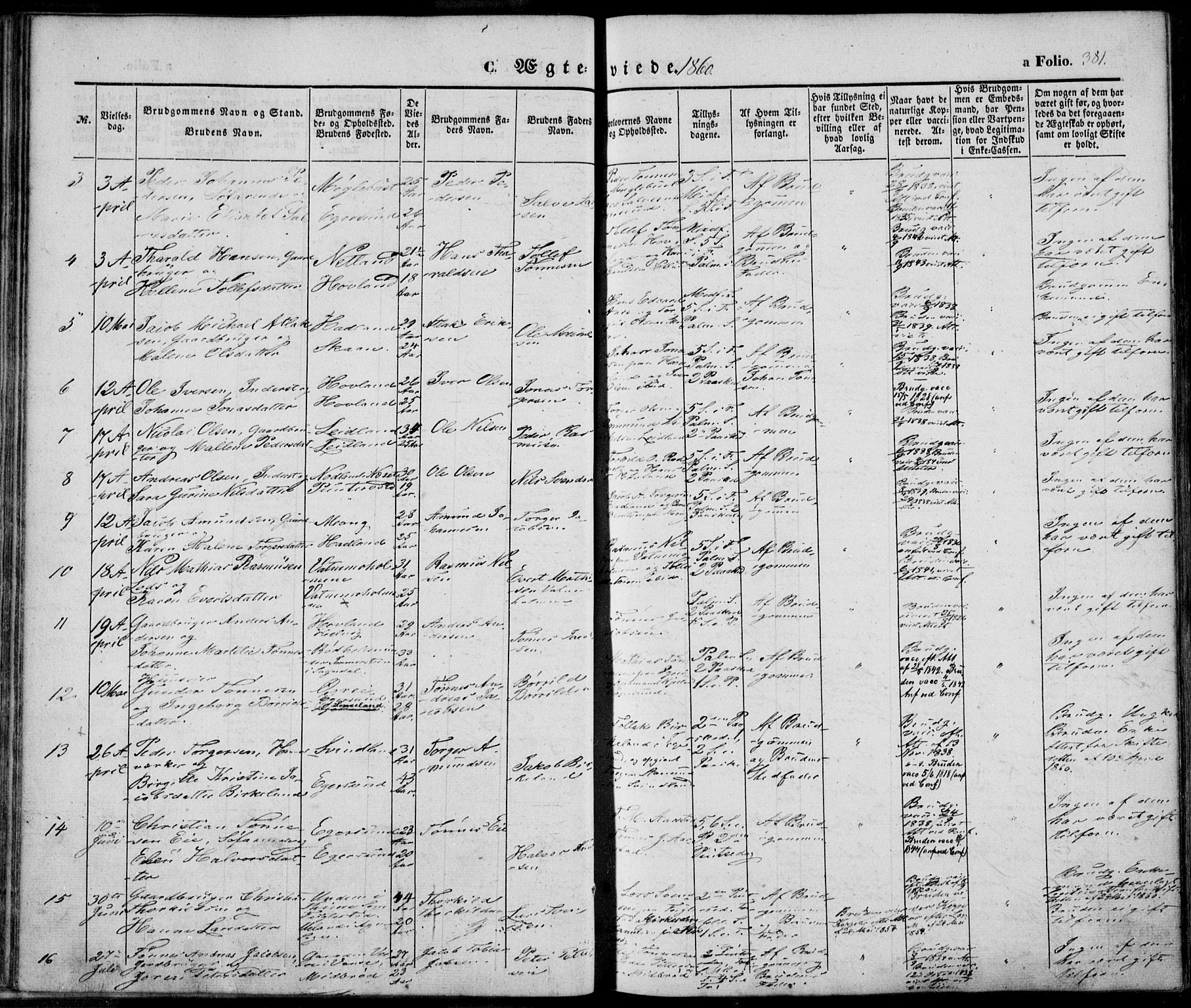 Eigersund sokneprestkontor, SAST/A-101807/S08/L0013: Parish register (official) no. A 12.2, 1850-1865, p. 381