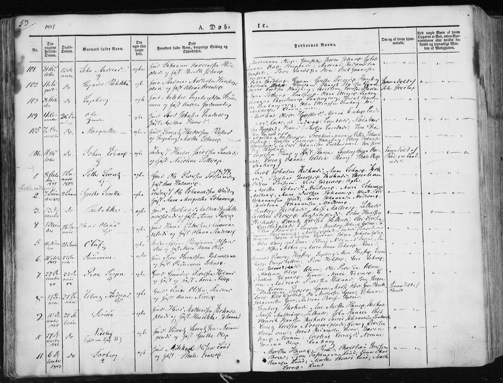 Ministerialprotokoller, klokkerbøker og fødselsregistre - Nord-Trøndelag, SAT/A-1458/730/L0280: Parish register (official) no. 730A07 /1, 1840-1854, p. 53