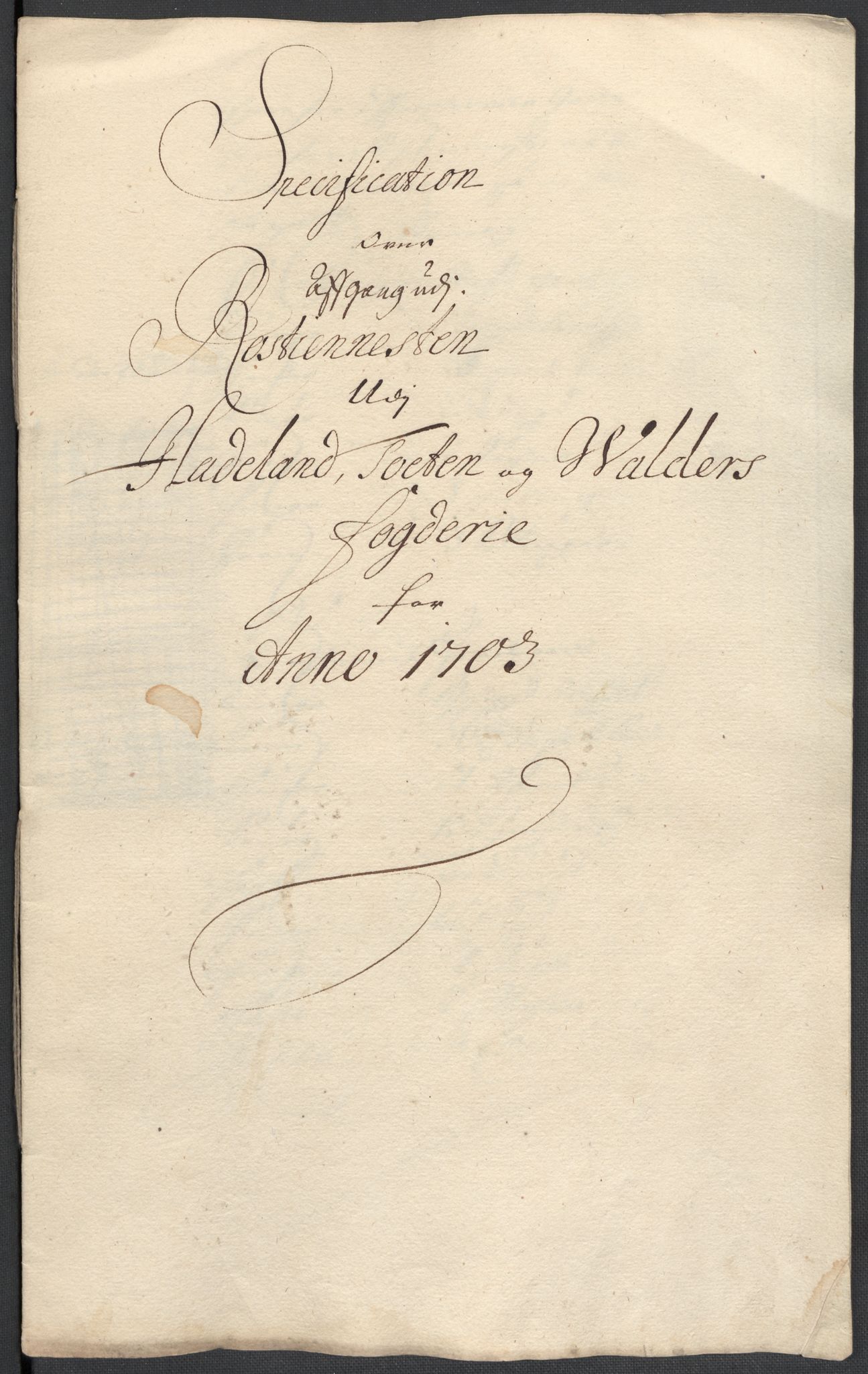 Rentekammeret inntil 1814, Reviderte regnskaper, Fogderegnskap, RA/EA-4092/R18/L1301: Fogderegnskap Hadeland, Toten og Valdres, 1703, p. 206
