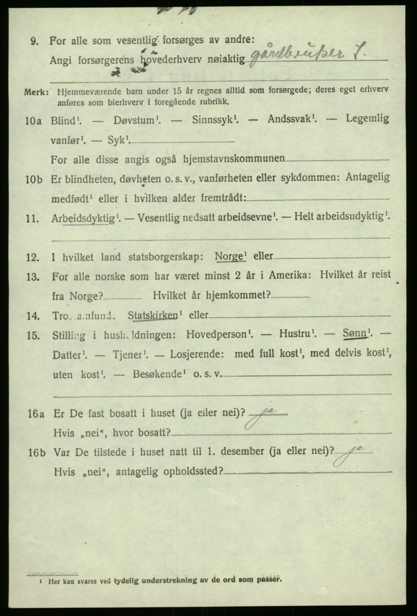 SAB, 1920 census for Førde, 1920, p. 3361