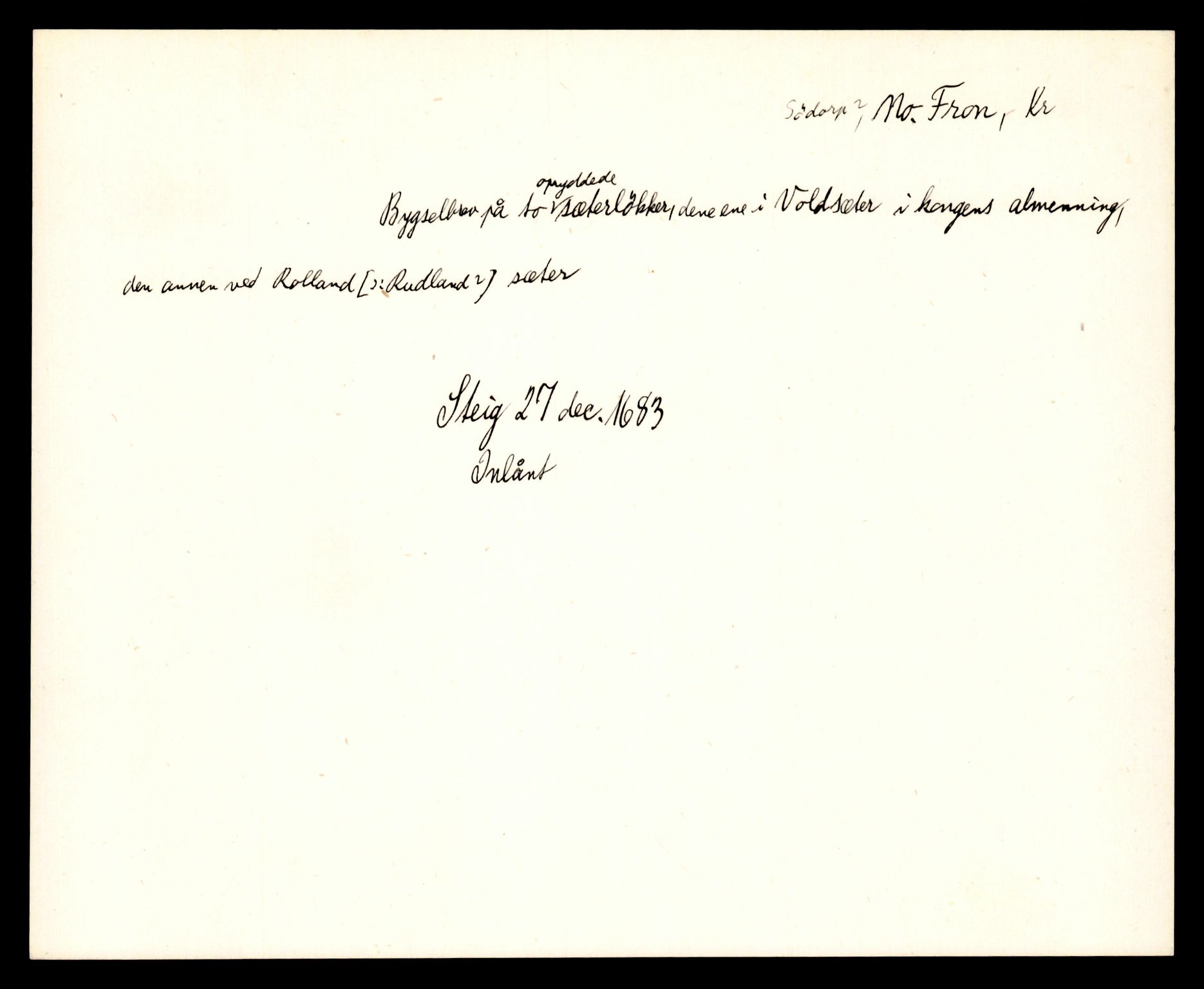 Riksarkivets diplomsamling, AV/RA-EA-5965/F35/F35e/L0010: Registreringssedler Oppland 2, 1400-1700, p. 23