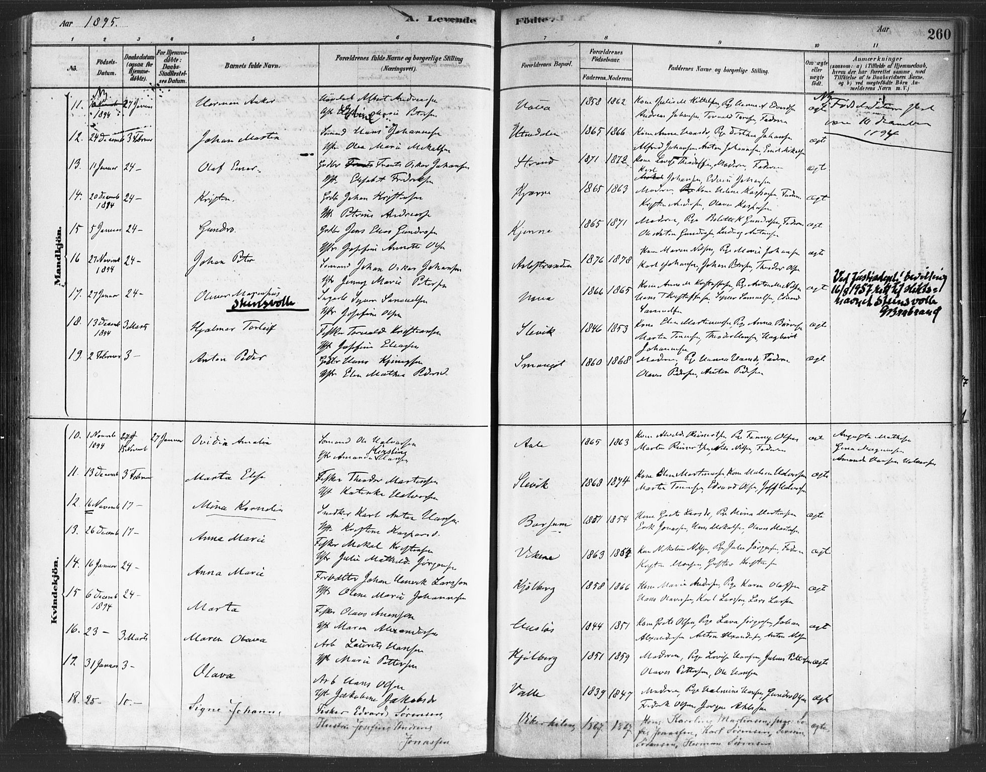 Onsøy prestekontor Kirkebøker, AV/SAO-A-10914/F/Fa/L0005: Parish register (official) no. I 5, 1878-1898, p. 260