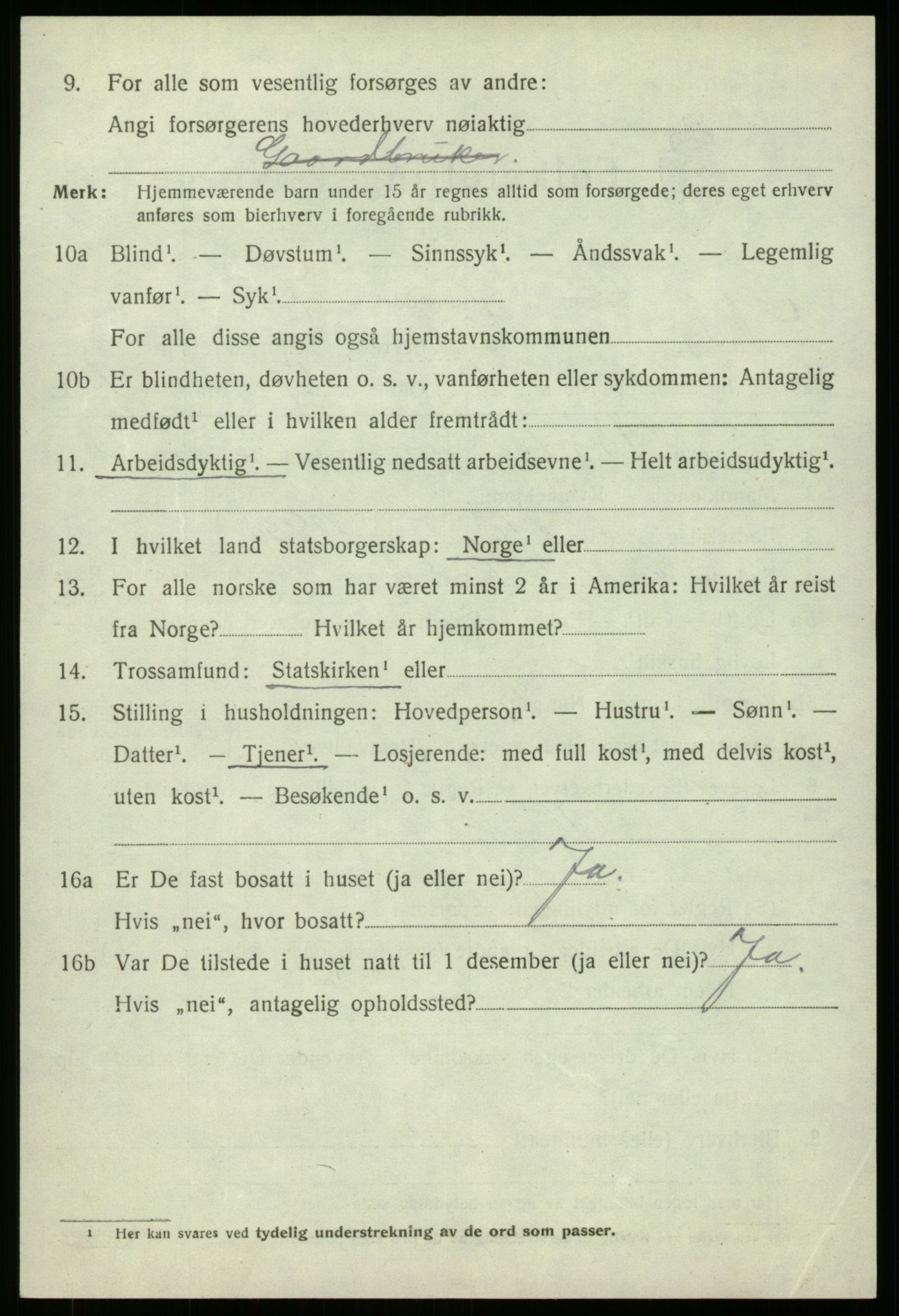 SAB, 1920 census for Eid, 1920, p. 2425