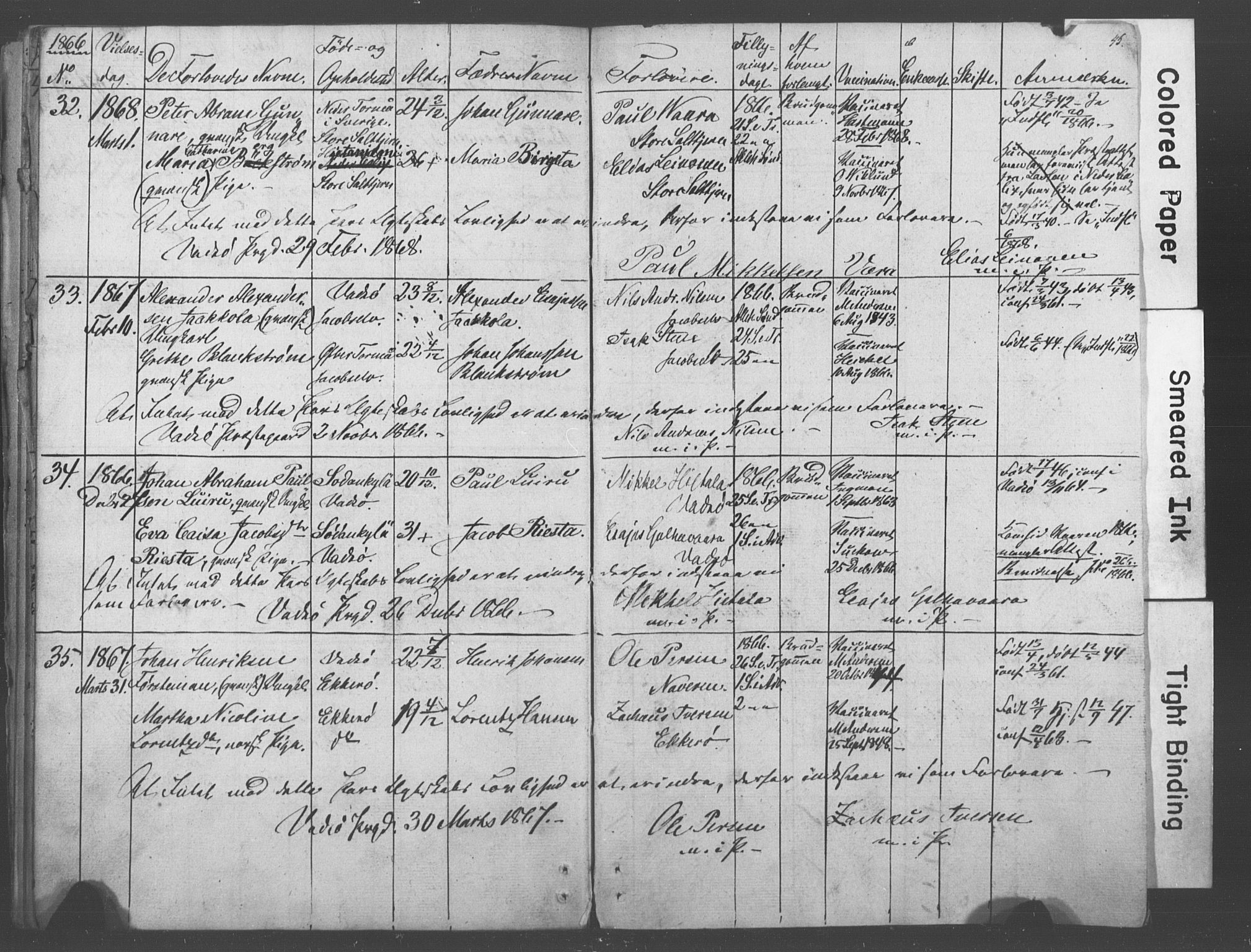 Vadsø sokneprestkontor, AV/SATØ-S-1325/I/Ic/L0026/0002: Banns register no. 26.2, 1863-1867, p. 45