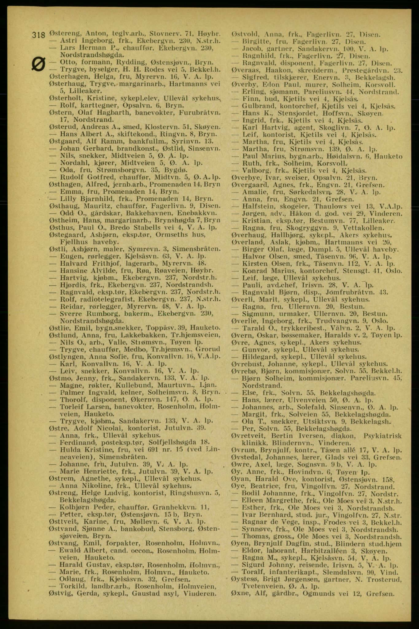 Aker adressebok/adressekalender, PUBL/001/A/005: Aker adressebok, 1934-1935, p. 318