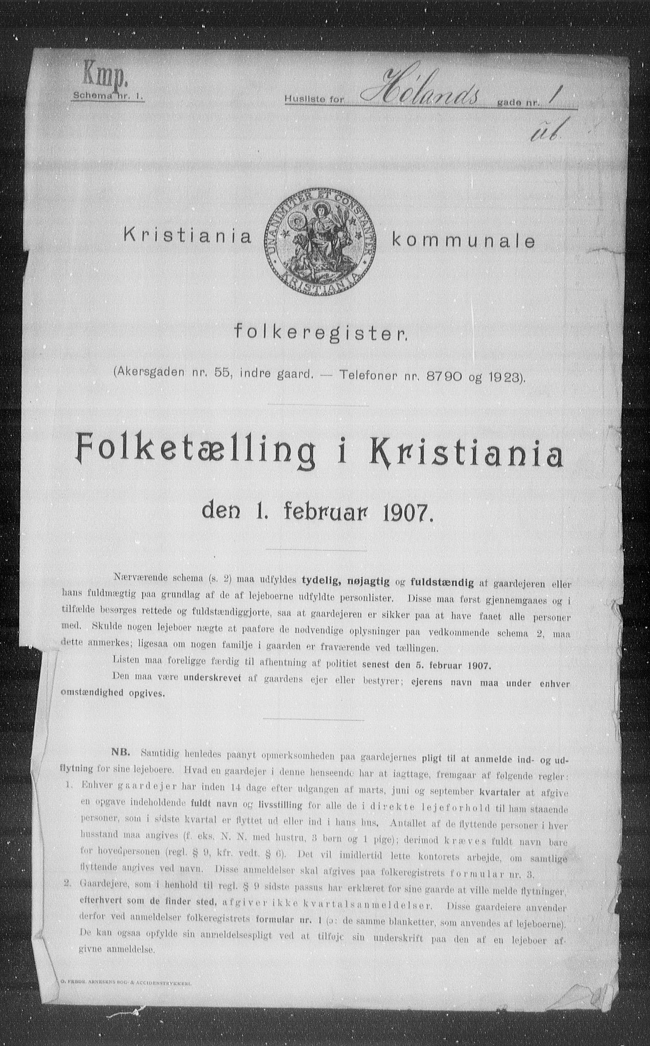 OBA, Municipal Census 1907 for Kristiania, 1907, p. 21708