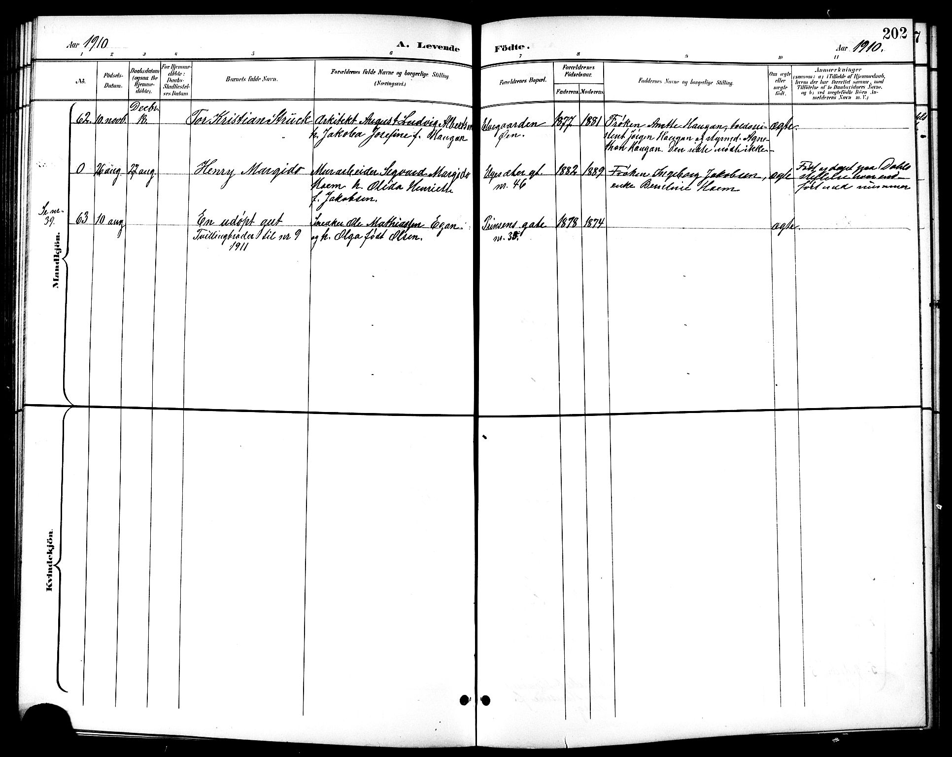 Ministerialprotokoller, klokkerbøker og fødselsregistre - Sør-Trøndelag, SAT/A-1456/601/L0094: Parish register (copy) no. 601C12, 1898-1911, p. 202