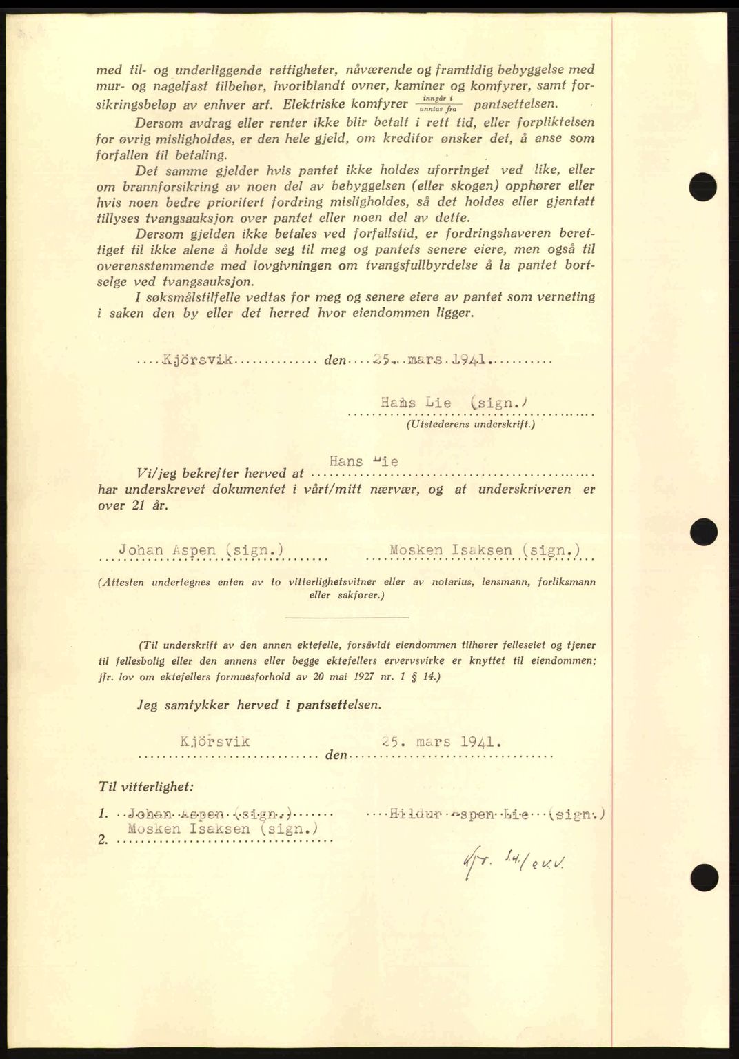 Nordmøre sorenskriveri, AV/SAT-A-4132/1/2/2Ca: Mortgage book no. B87, 1940-1941, Diary no: : 530/1941