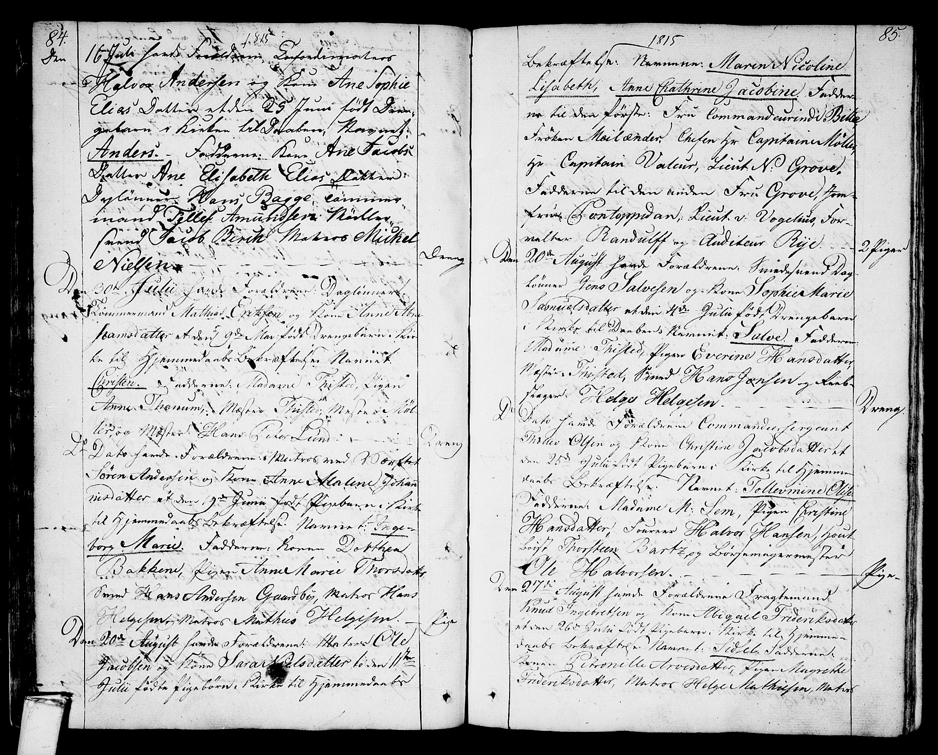 Stavern kirkebøker, SAKO/A-318/F/Fa/L0004: Parish register (official) no. 4, 1809-1816, p. 84-85