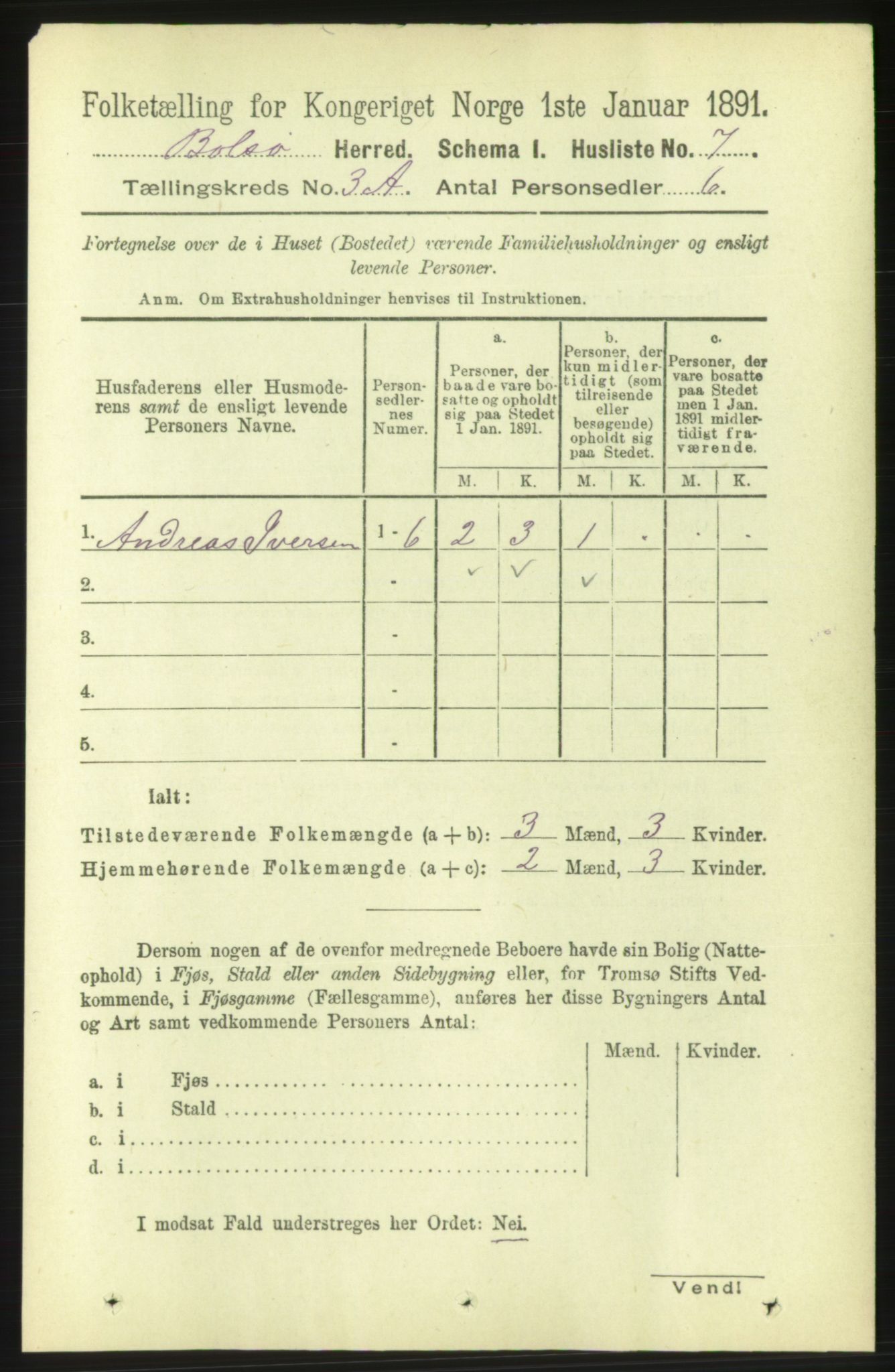 RA, 1891 census for 1544 Bolsøy, 1891, p. 1742