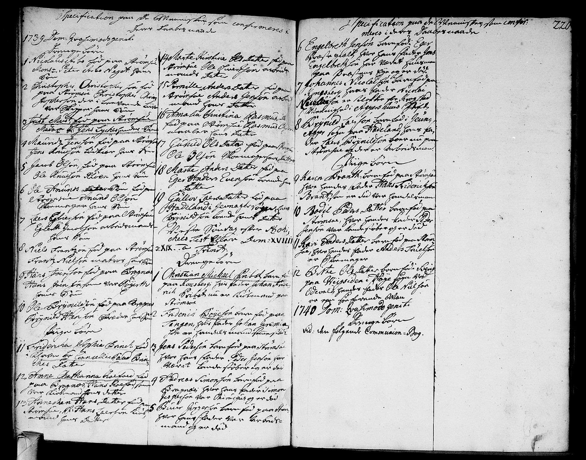 Strømsø kirkebøker, AV/SAKO-A-246/F/Fa/L0005: Parish register (official) no. I 5, 1734-1739, p. 220