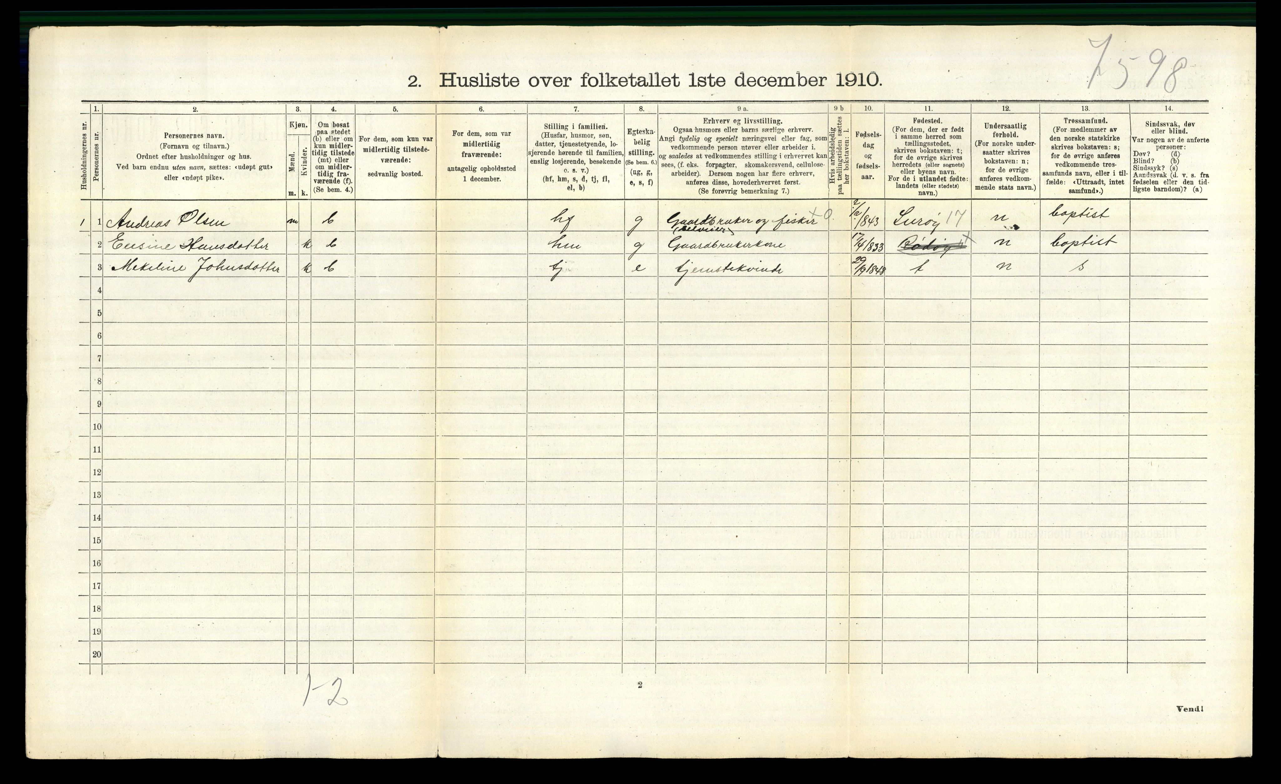 RA, 1910 census for Rødøy, 1910, p. 236