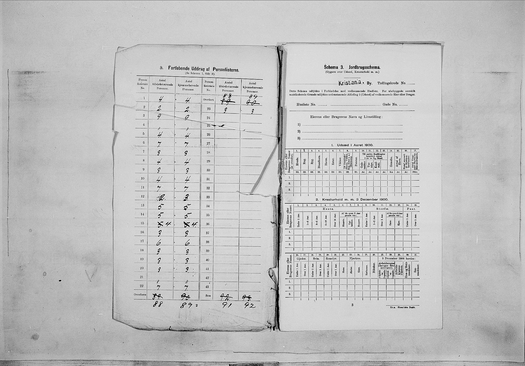 SAO, 1900 census for Kristiania, 1900, p. 45407