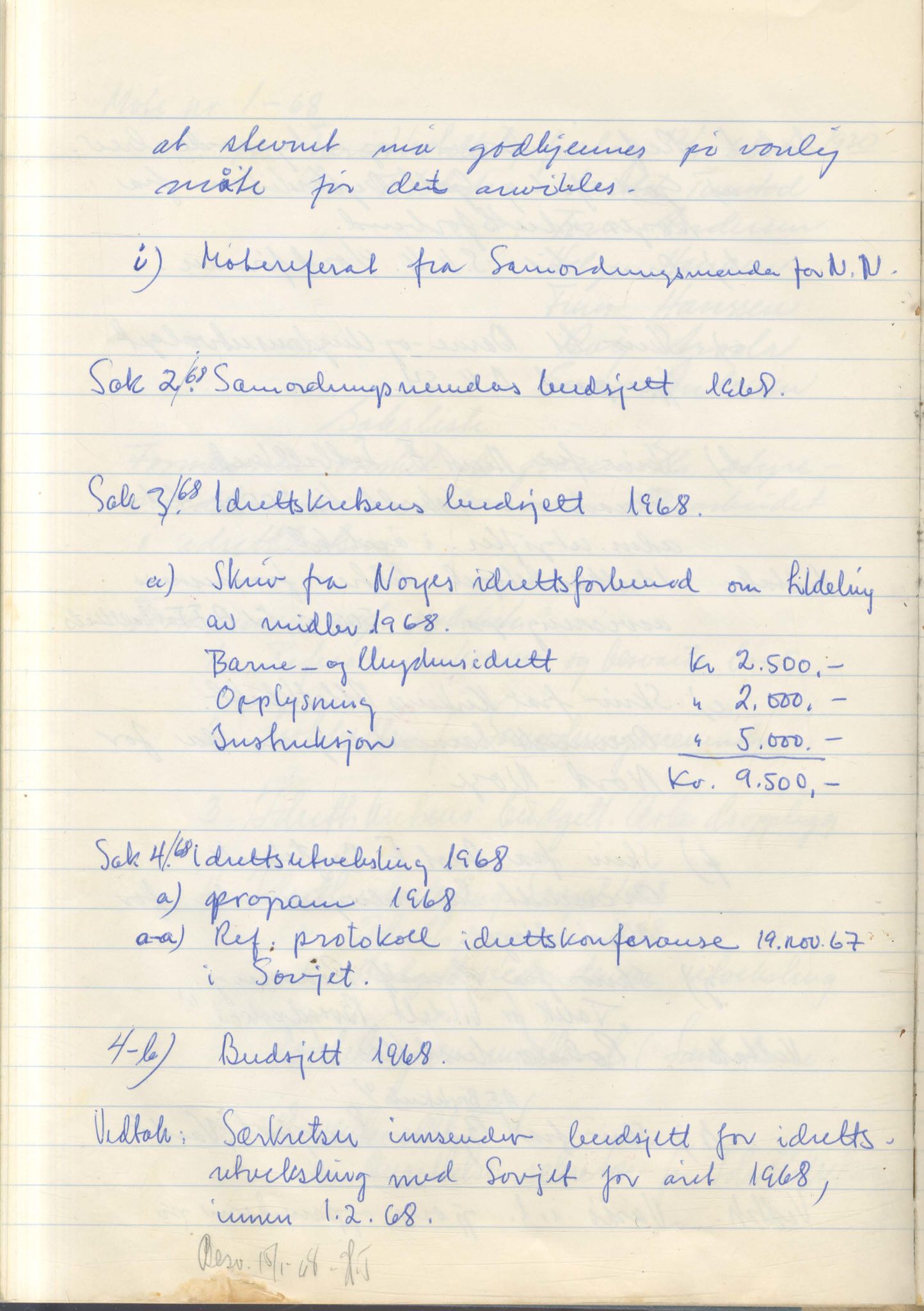 Aust-Finnmark Idrettskrets , FMFB/A-1041/A/L0007: Møteprotokoll for arbeidsutvalg, 1963-1971, p. 123