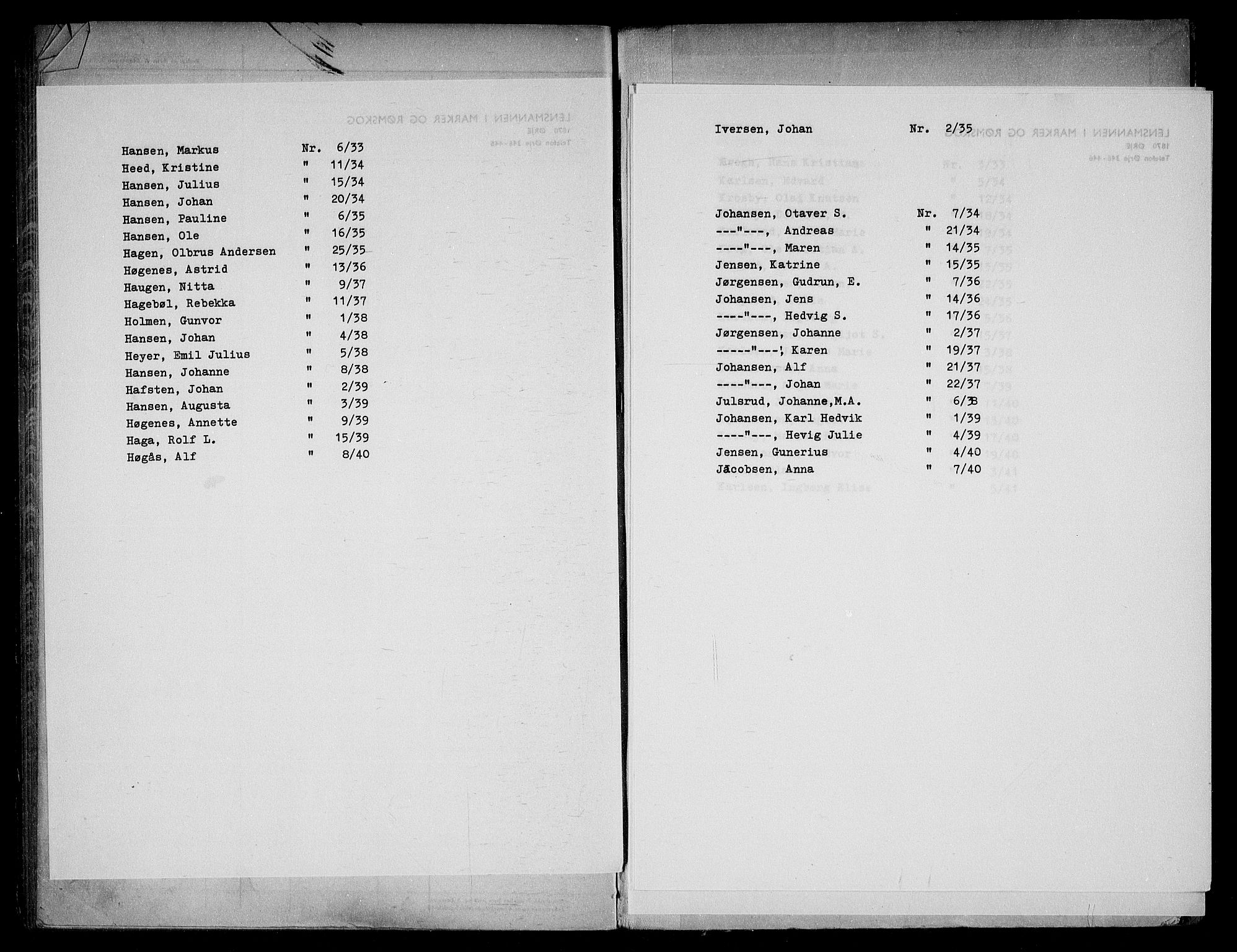 Rødenes lensmannsarkiv, AV/SAO-A-10634/H/Ha/L0001: Dødsfallsprotokoll, 1933-1941