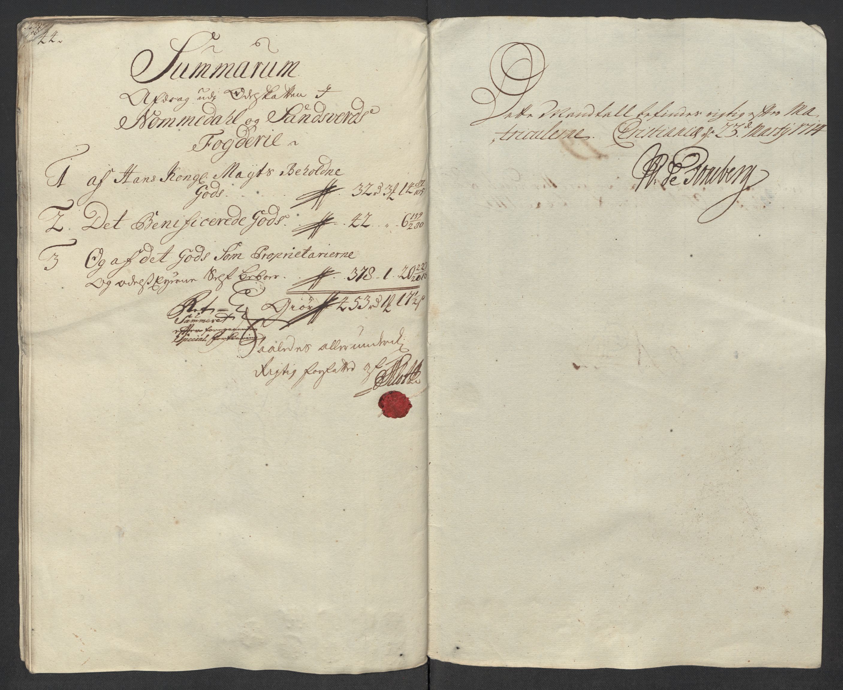 Rentekammeret inntil 1814, Reviderte regnskaper, Fogderegnskap, AV/RA-EA-4092/R24/L1588: Fogderegnskap Numedal og Sandsvær, 1713, p. 364