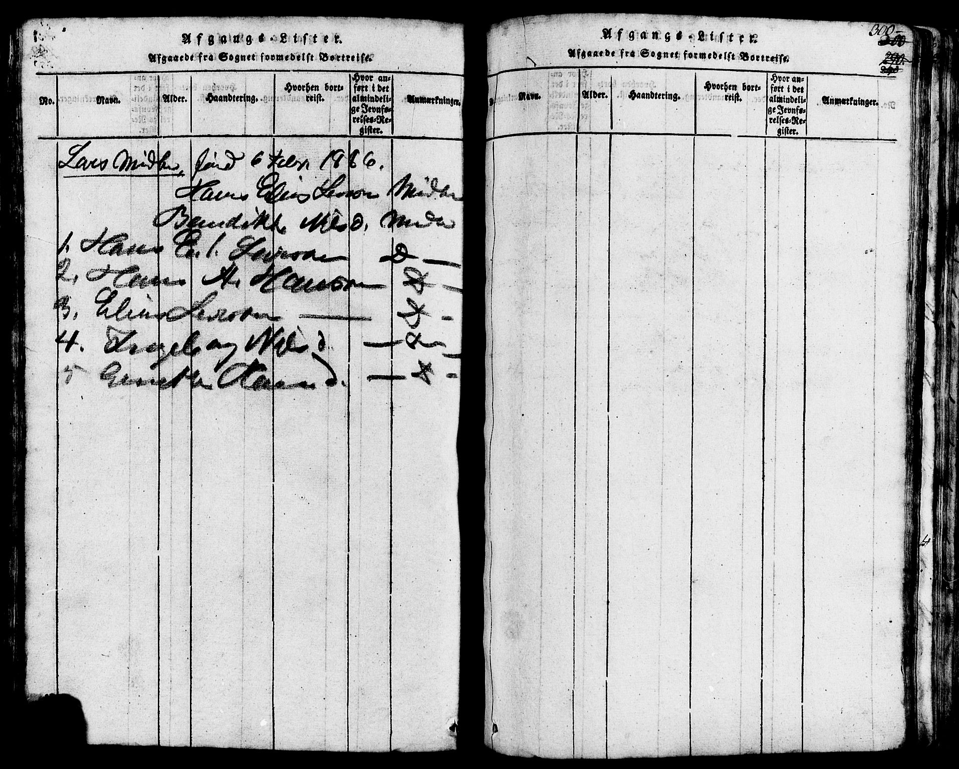 Lund sokneprestkontor, SAST/A-101809/S07/L0002: Parish register (copy) no. B 2, 1816-1832, p. 300