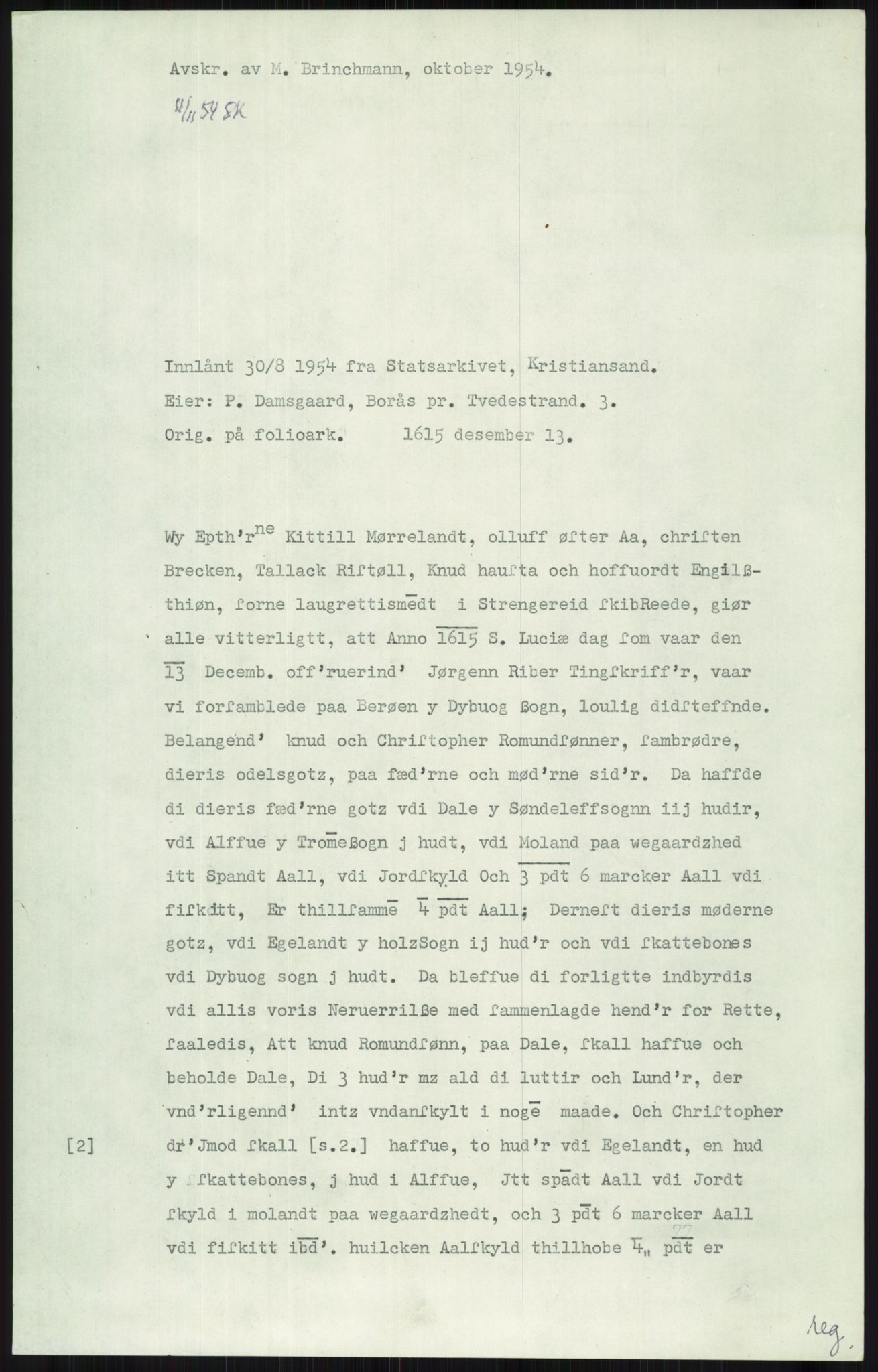 Samlinger til kildeutgivelse, Diplomavskriftsamlingen, AV/RA-EA-4053/H/Ha, p. 1628