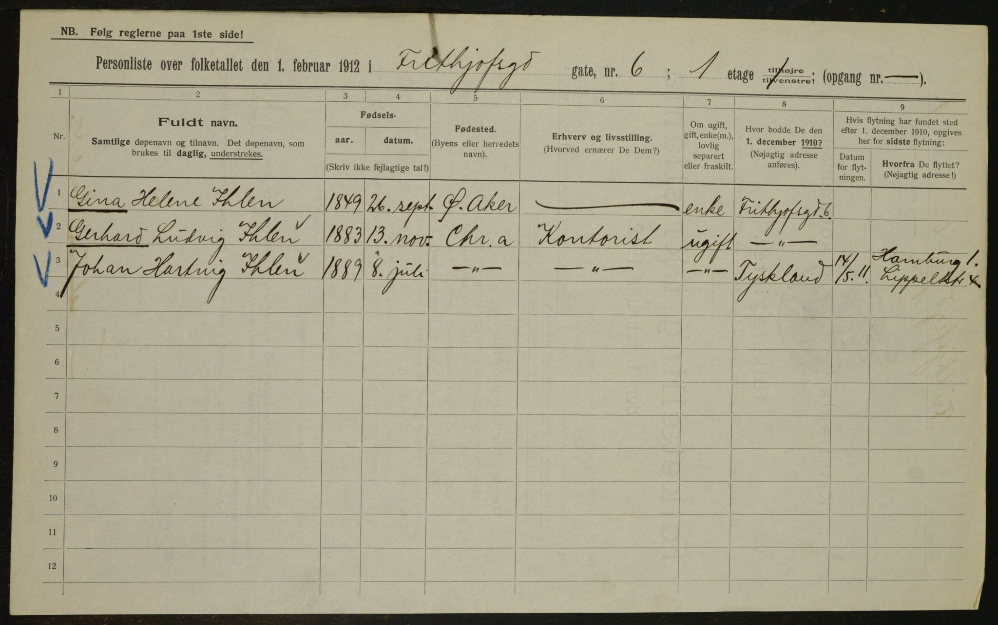 OBA, Municipal Census 1912 for Kristiania, 1912, p. 26715