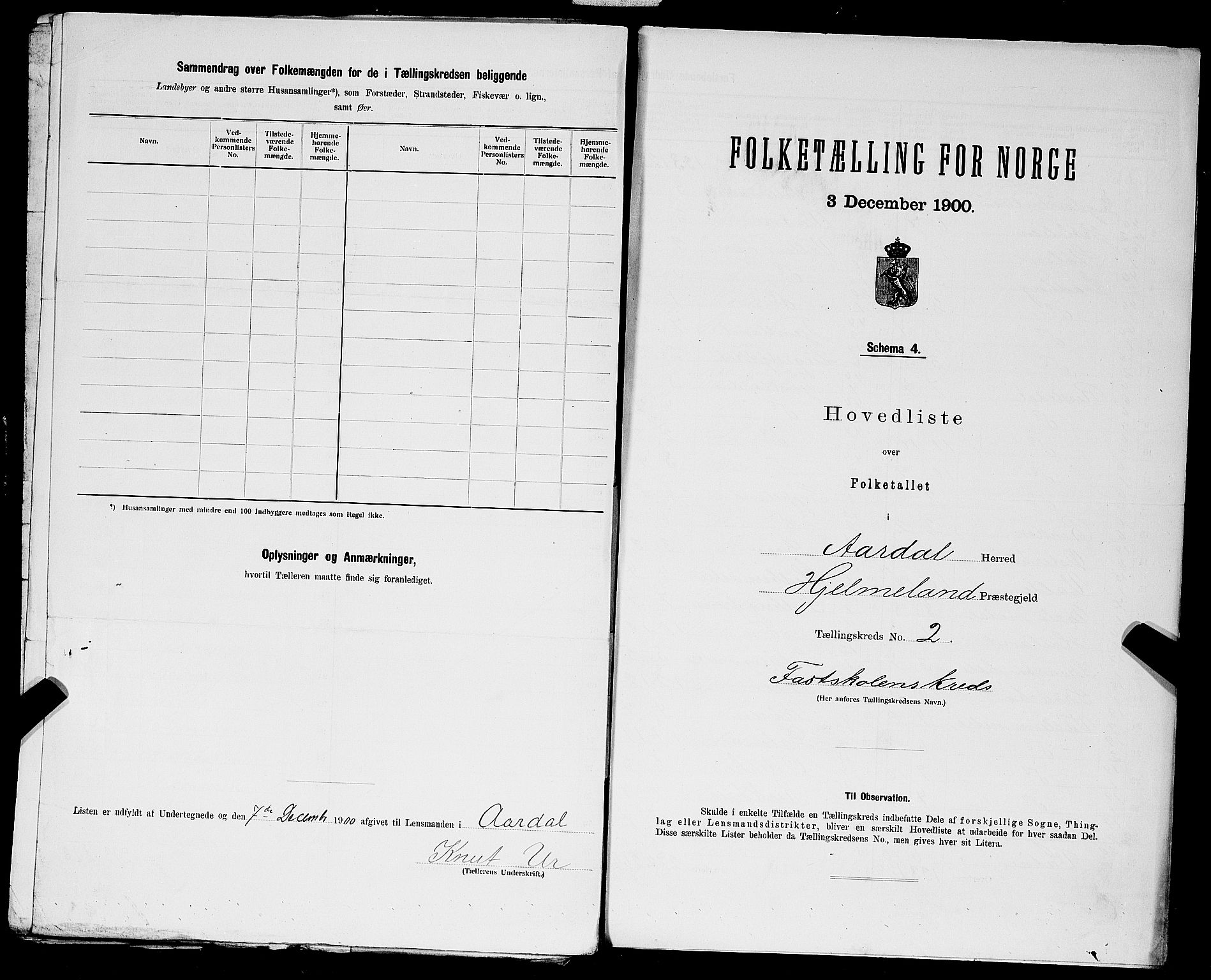 SAST, 1900 census for Årdal, 1900, p. 11