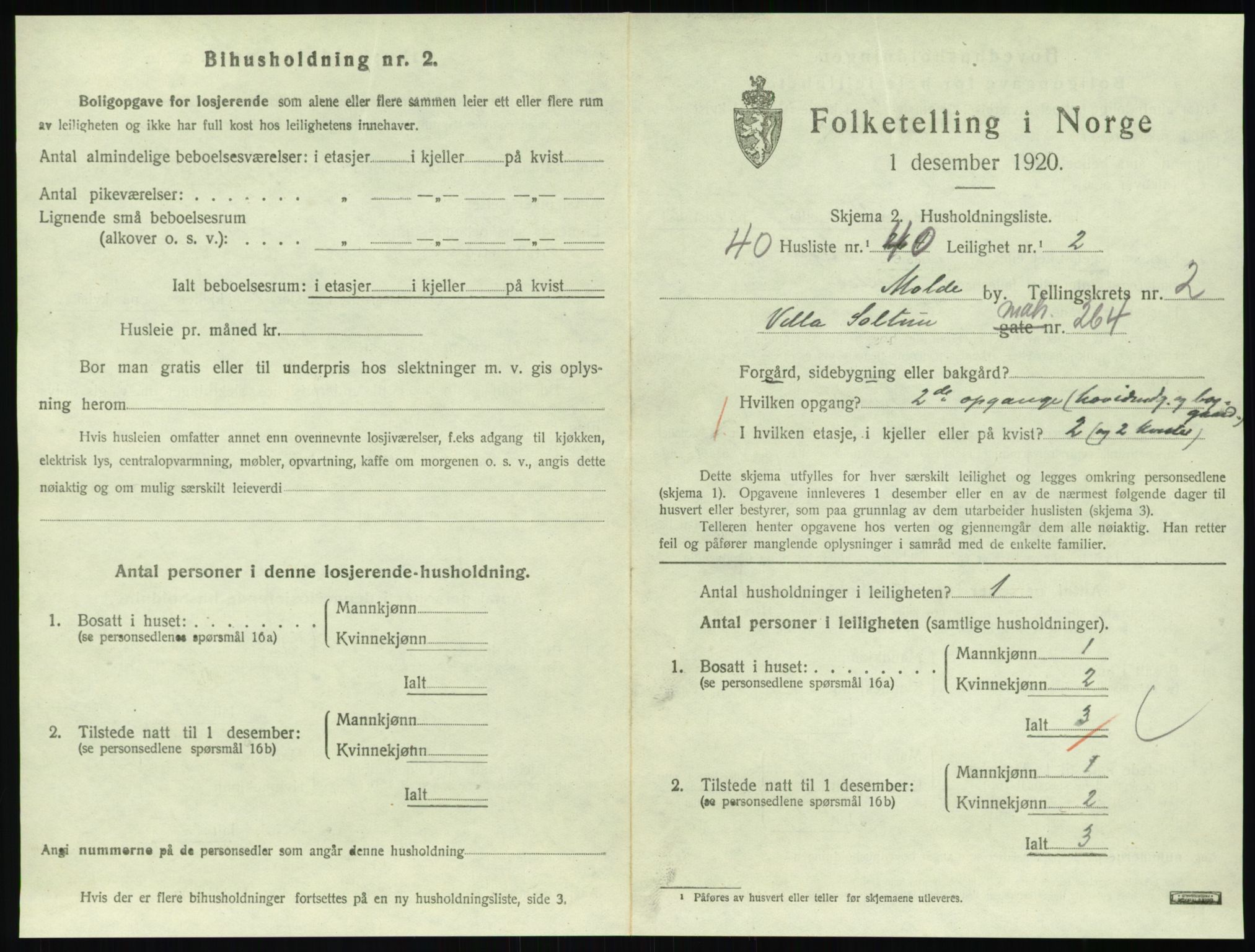 SAT, 1920 census for Molde, 1920, p. 1065