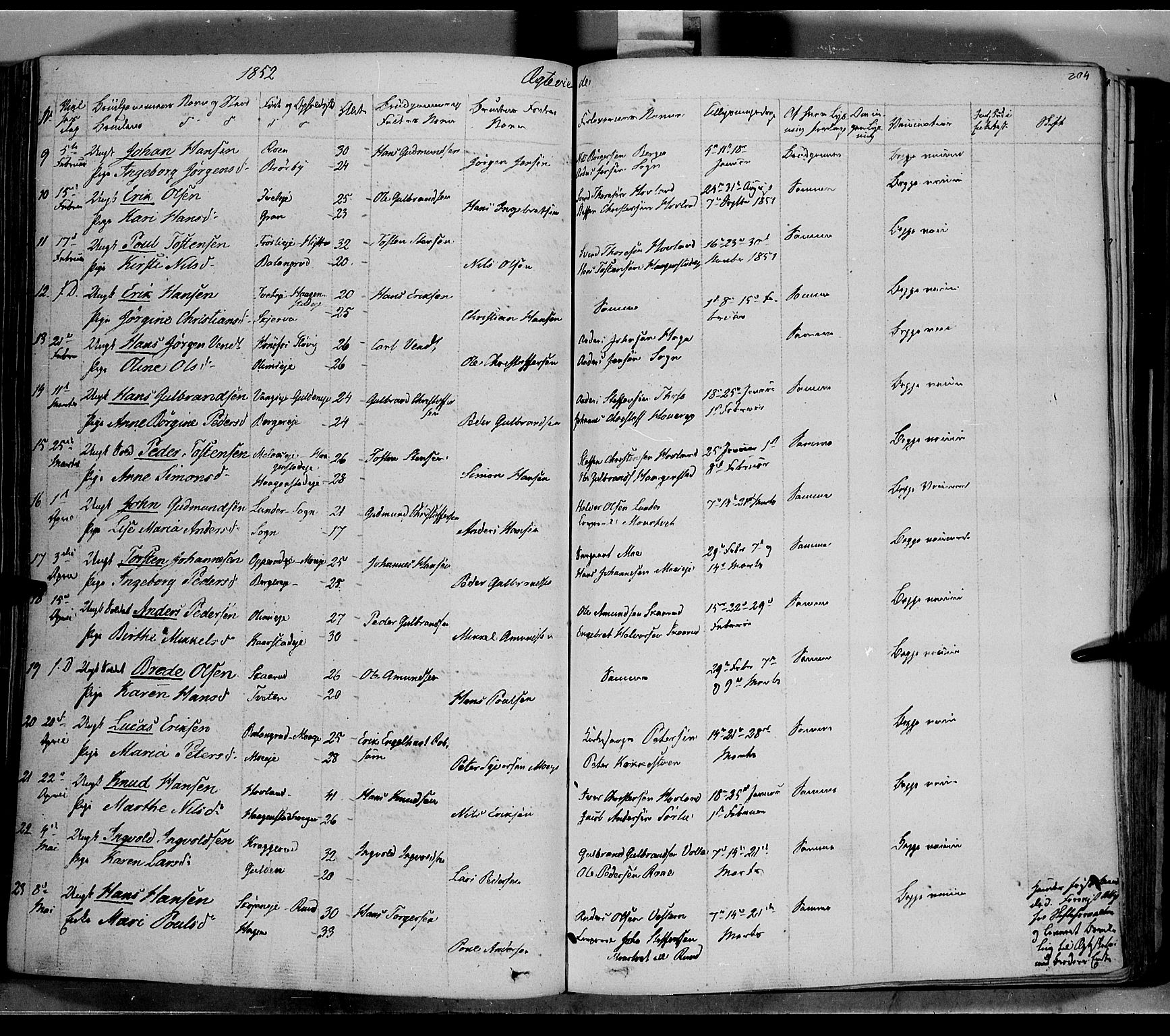 Jevnaker prestekontor, SAH/PREST-116/H/Ha/Haa/L0006: Parish register (official) no. 6, 1837-1857, p. 204