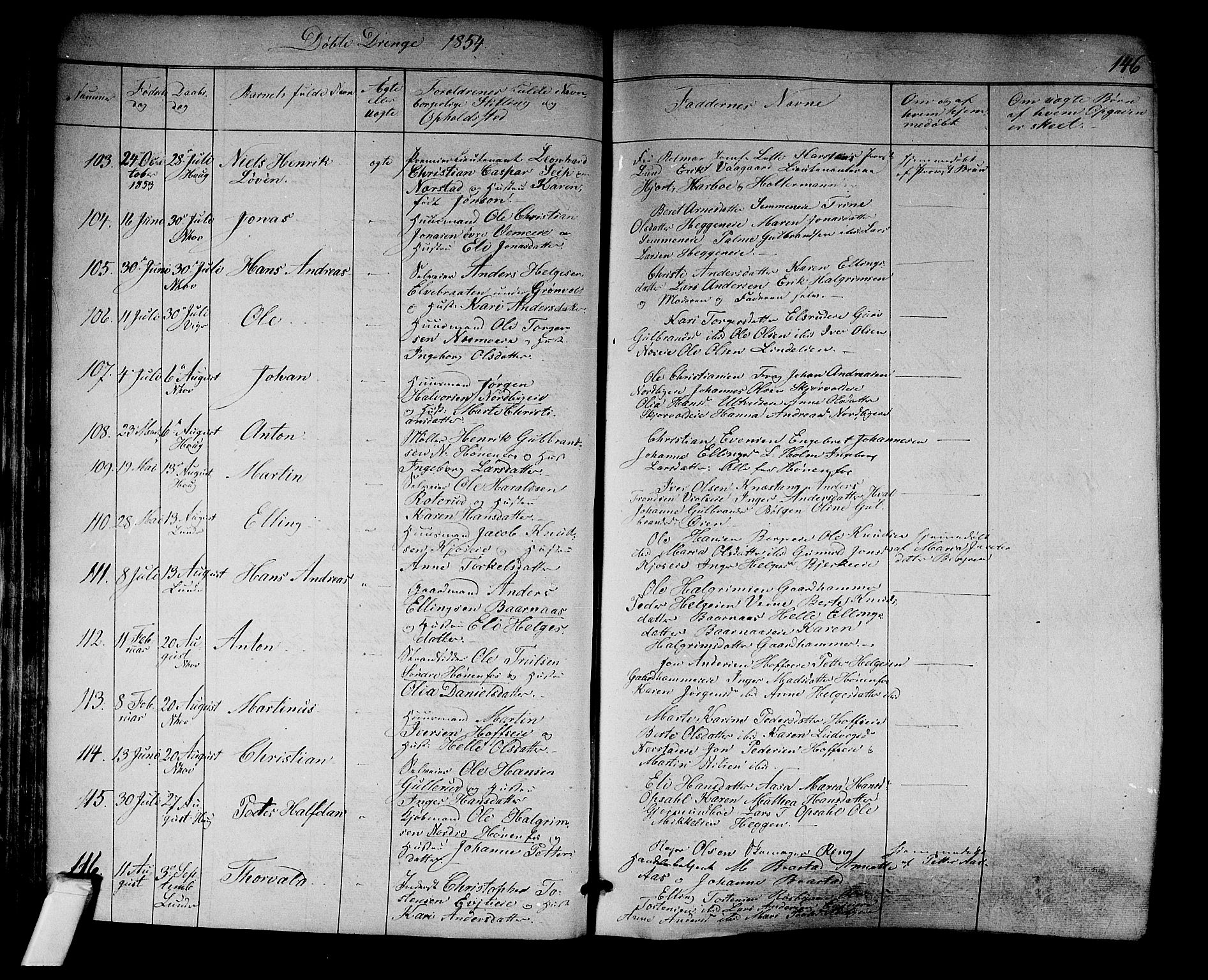 Norderhov kirkebøker, AV/SAKO-A-237/F/Fa/L0011: Parish register (official) no. 11, 1847-1856, p. 146