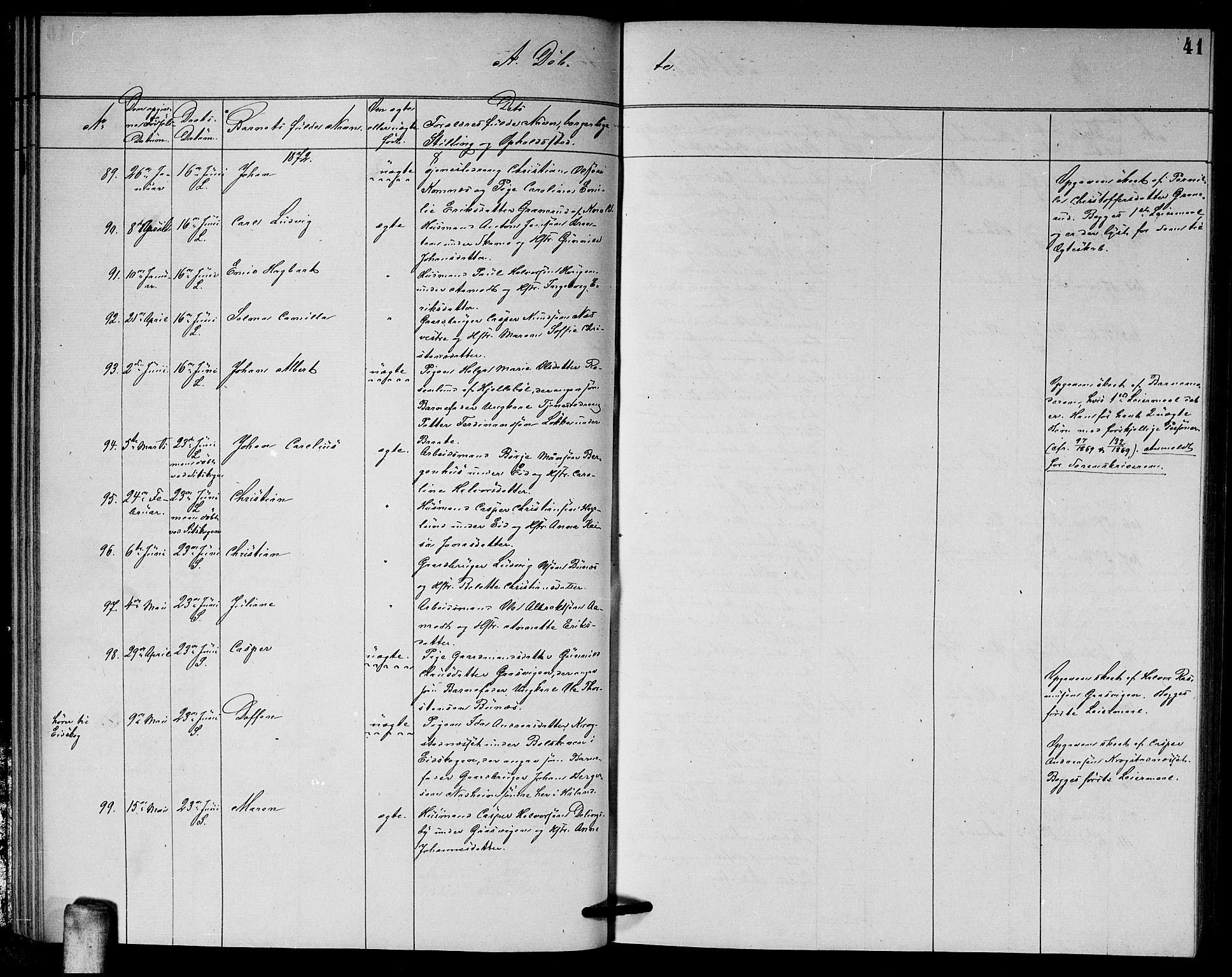 Høland prestekontor Kirkebøker, AV/SAO-A-10346a/G/Ga/L0006: Parish register (copy) no. I 6, 1869-1879, p. 41