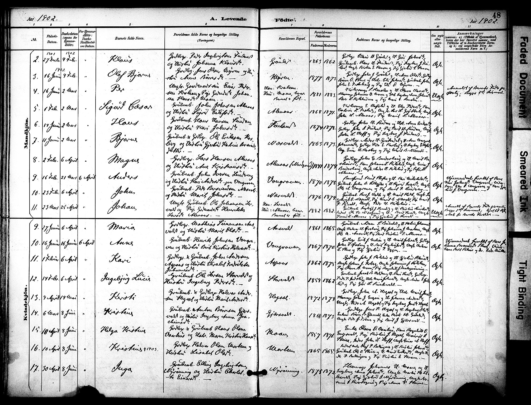 Ministerialprotokoller, klokkerbøker og fødselsregistre - Sør-Trøndelag, SAT/A-1456/686/L0984: Parish register (official) no. 686A02, 1891-1906, p. 48