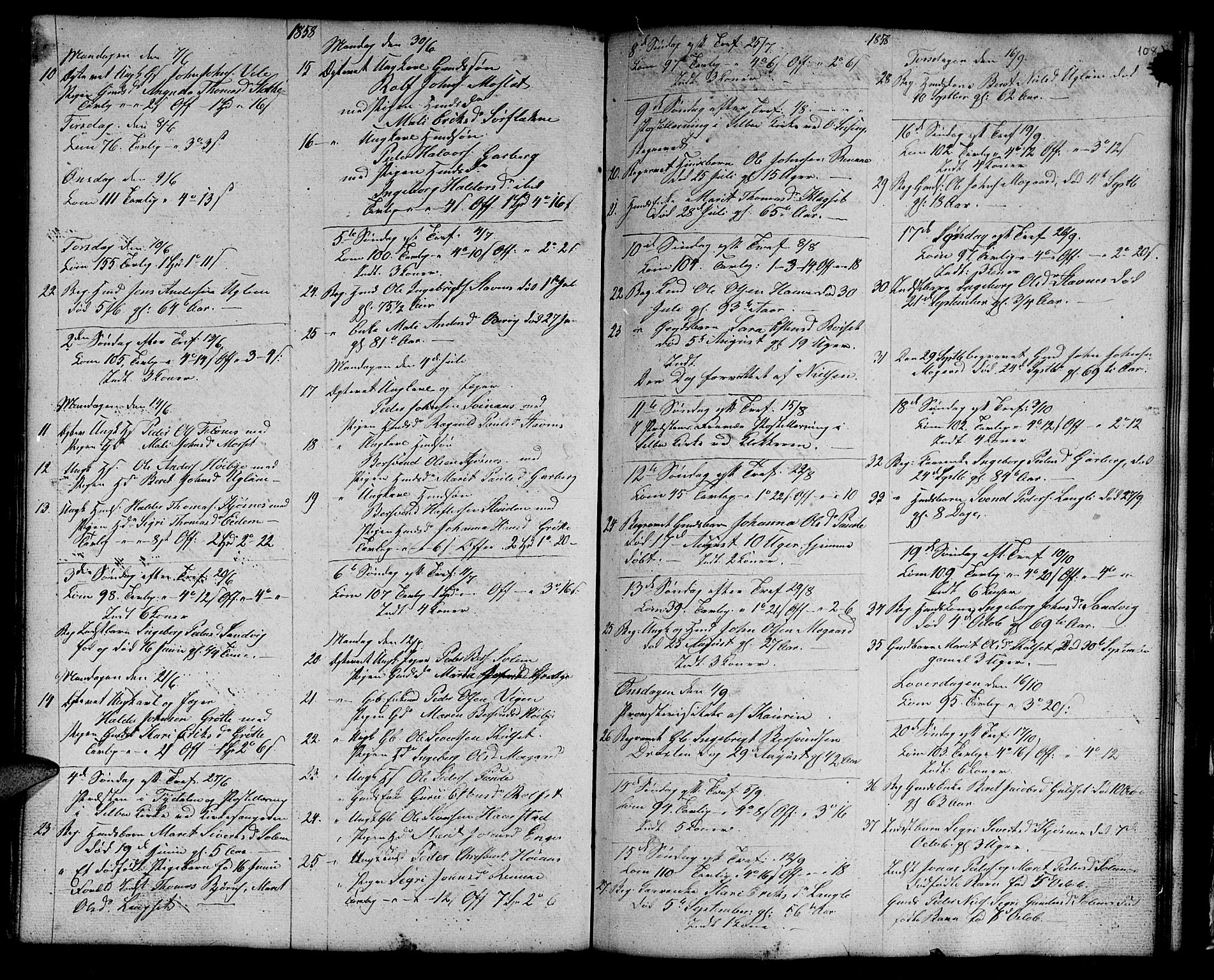 Ministerialprotokoller, klokkerbøker og fødselsregistre - Sør-Trøndelag, SAT/A-1456/695/L1154: Parish register (copy) no. 695C05, 1842-1858, p. 108