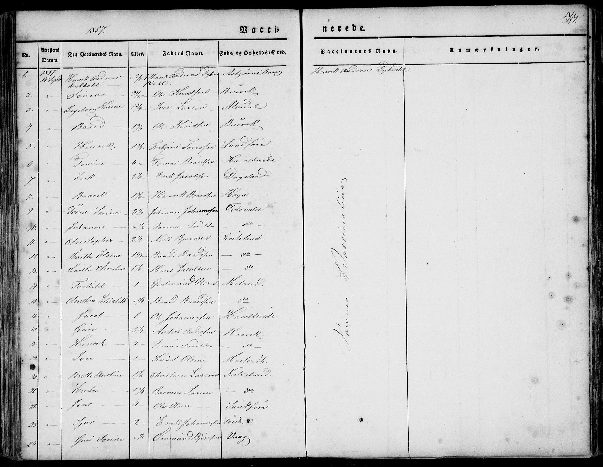 Skjold sokneprestkontor, SAST/A-101847/H/Ha/Haa/L0006: Parish register (official) no. A 6.2, 1835-1858, p. 547