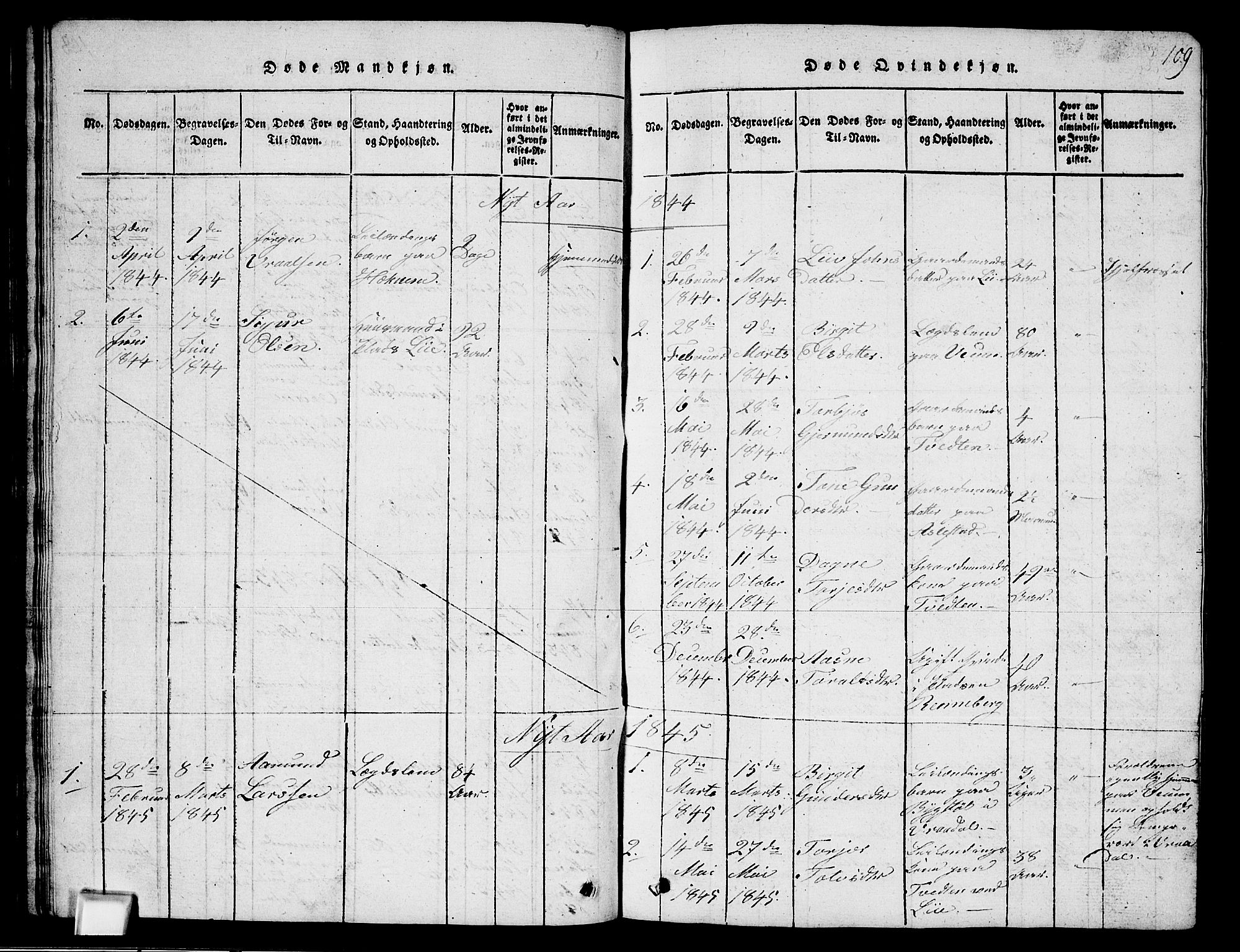 Fyresdal kirkebøker, SAKO/A-263/G/Ga/L0003: Parish register (copy) no. I 3, 1815-1863, p. 109