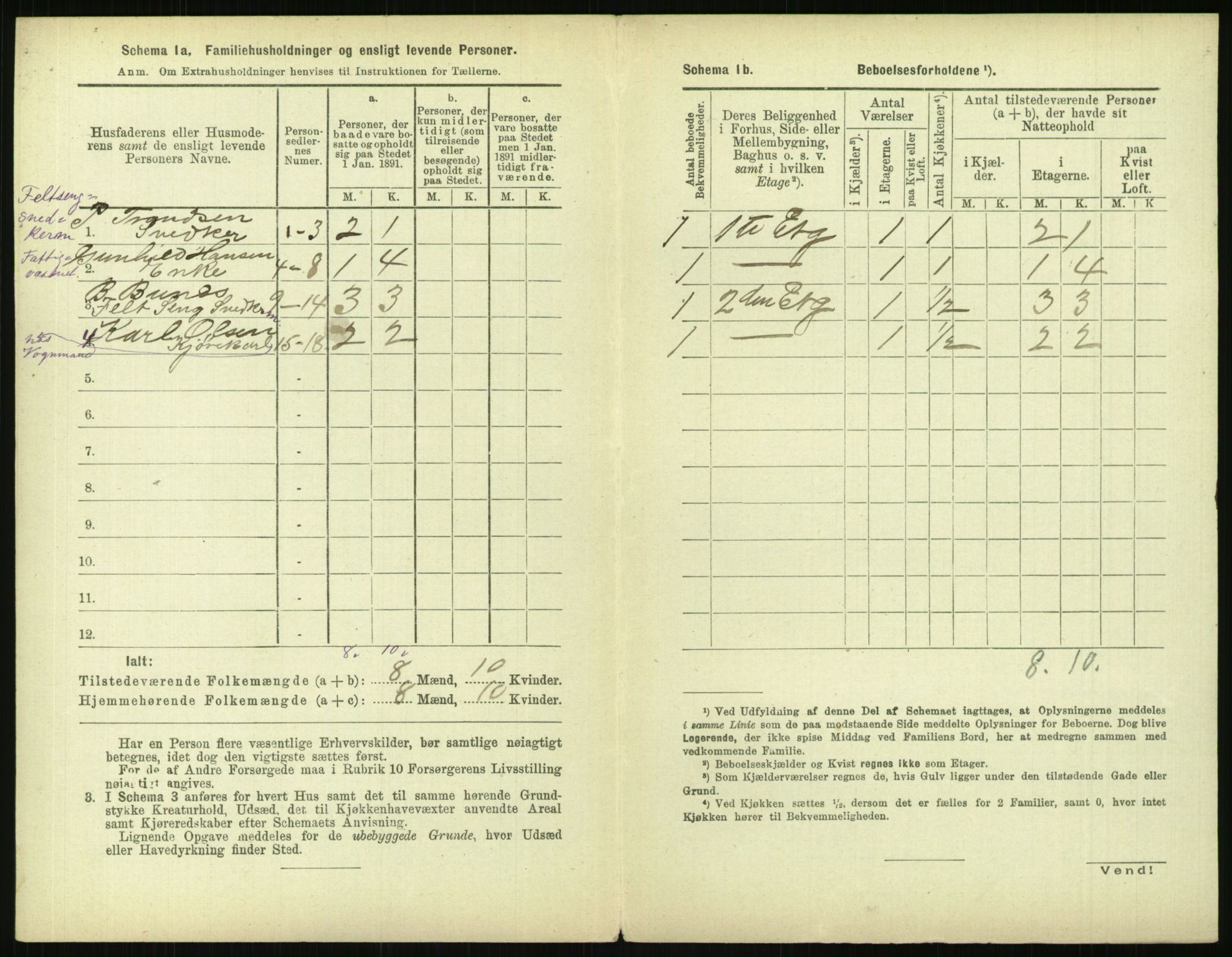 RA, 1891 census for 0301 Kristiania, 1891, p. 116115