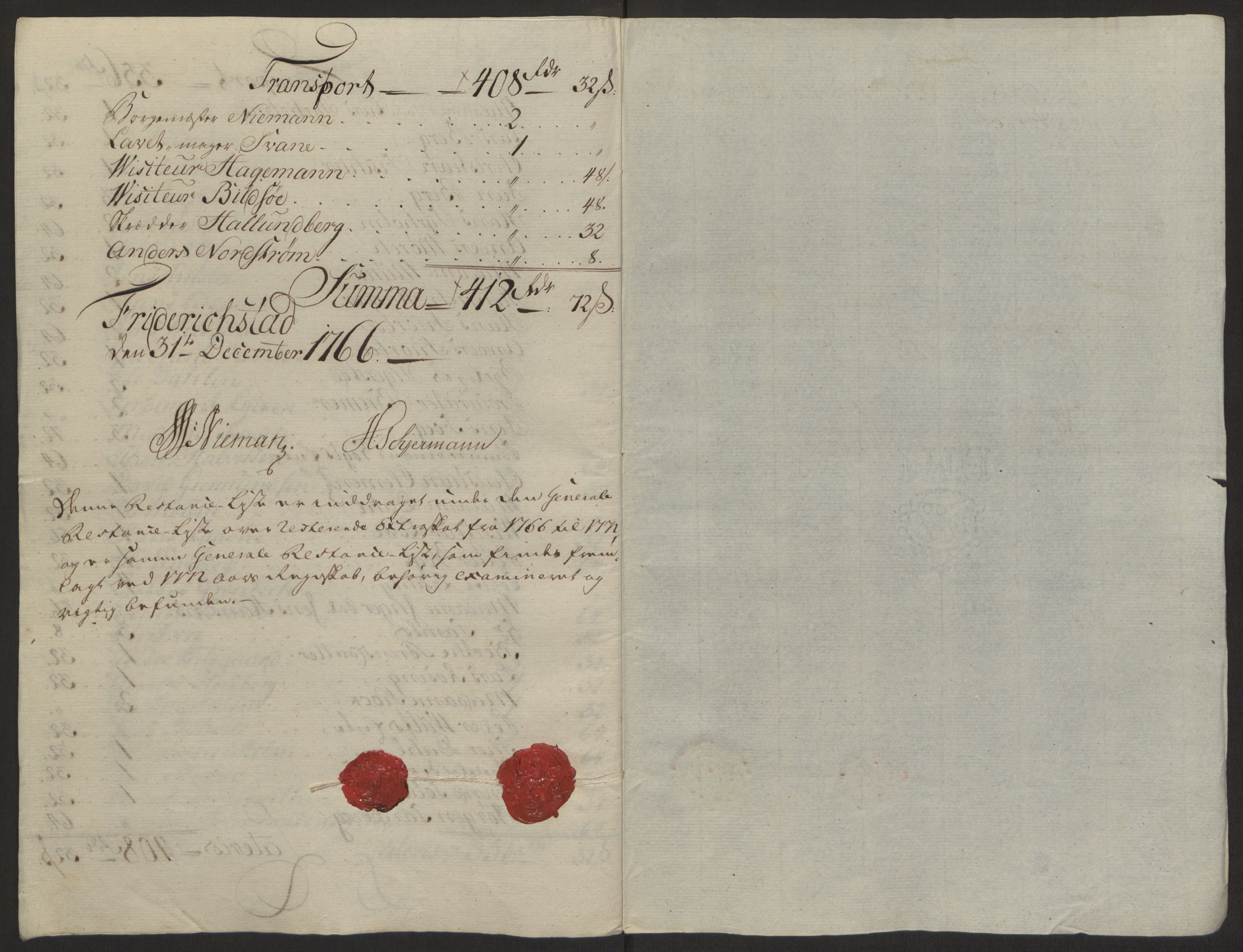 Rentekammeret inntil 1814, Reviderte regnskaper, Byregnskaper, AV/RA-EA-4066/R/Rb/L0029/0001: [B3] Kontribusjonsregnskap / Ekstraskatt, 1762-1772, p. 241