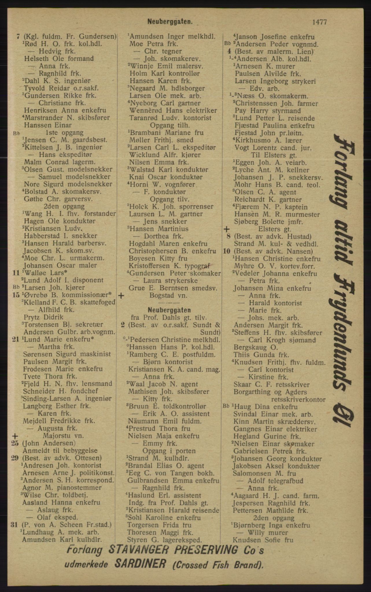 Kristiania/Oslo adressebok, PUBL/-, 1913, p. 1433