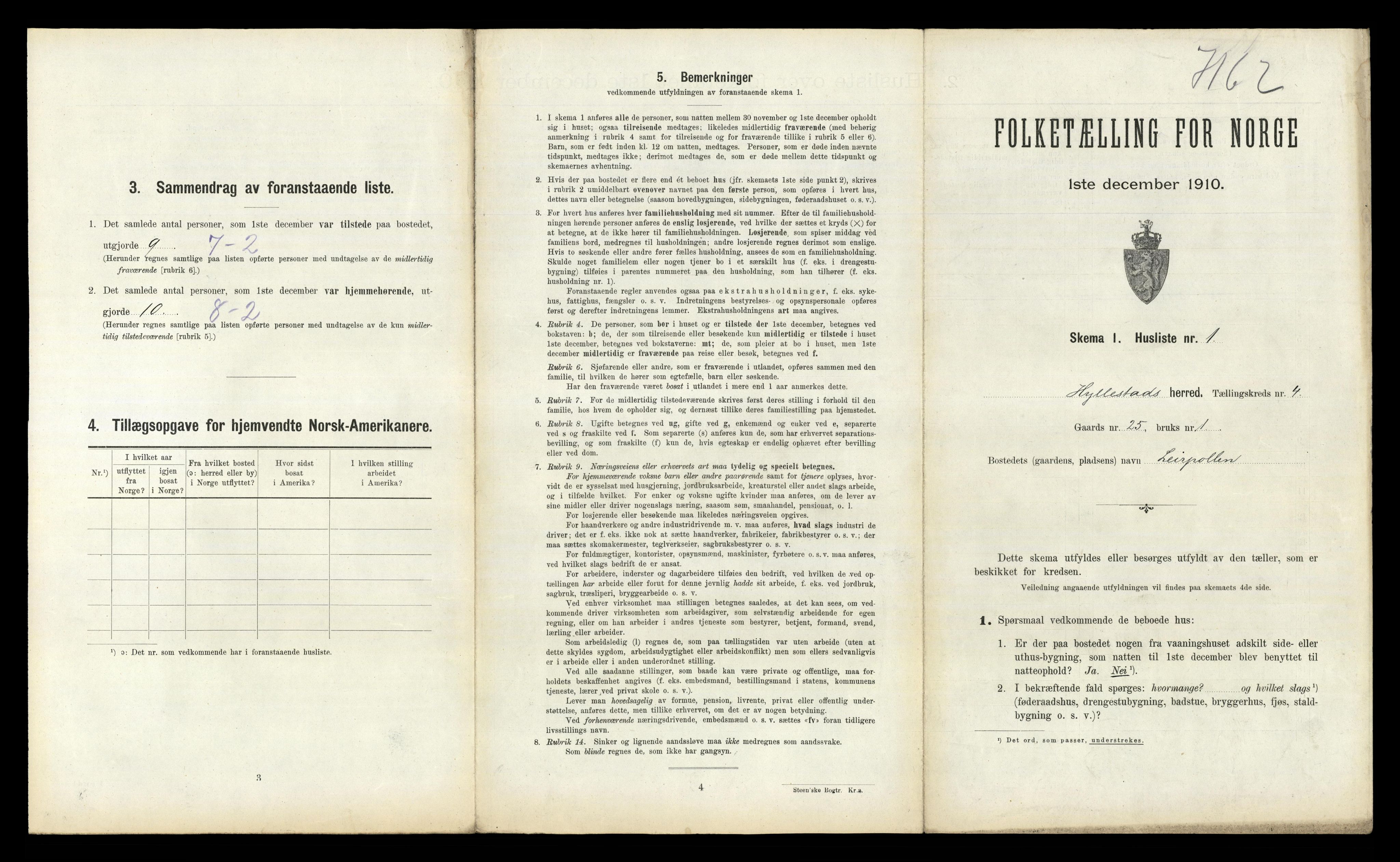 RA, 1910 census for Hyllestad, 1910, p. 205