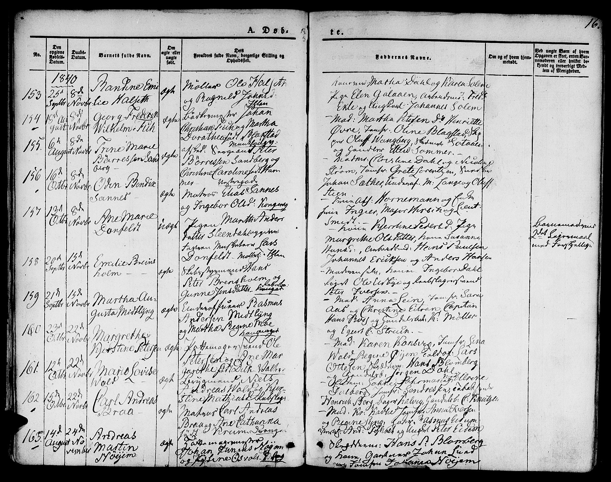 Ministerialprotokoller, klokkerbøker og fødselsregistre - Sør-Trøndelag, SAT/A-1456/601/L0048: Parish register (official) no. 601A16, 1840-1847, p. 16