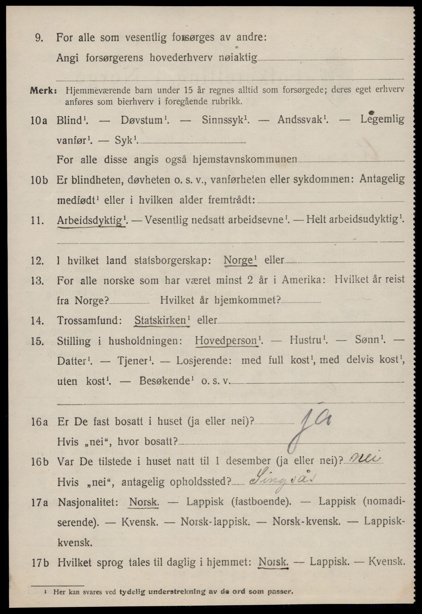 SAT, 1920 census for Ålen, 1920, p. 2351