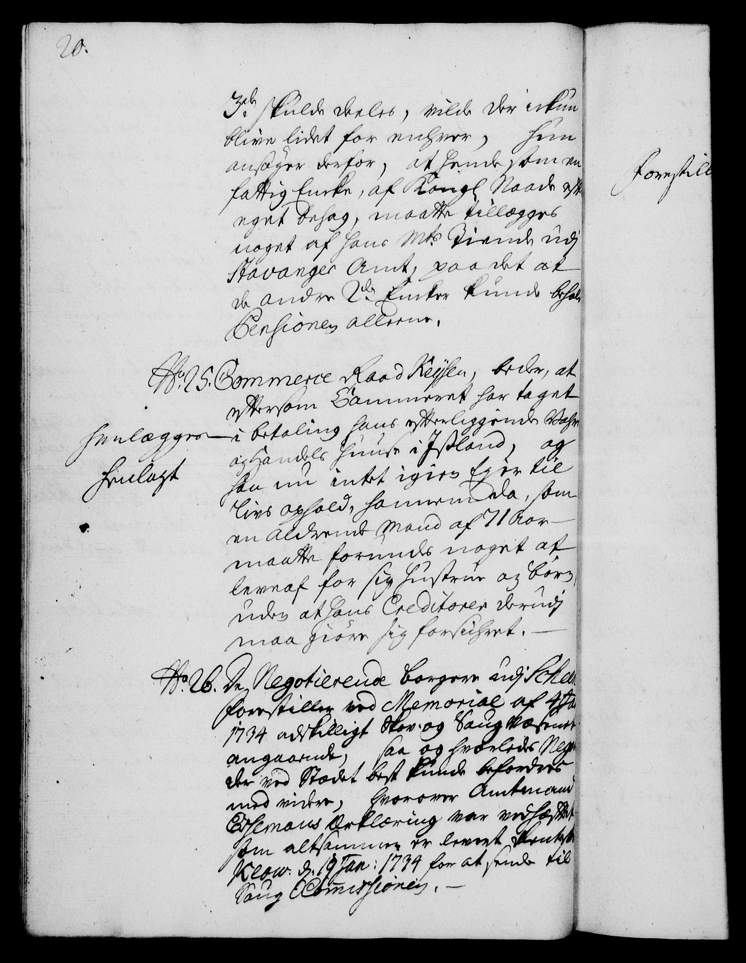 Rentekammeret, Kammerkanselliet, AV/RA-EA-3111/G/Gh/Gha/L0016: Norsk ekstraktmemorialprotokoll (merket RK 53.61), 1734-1735, p. 20