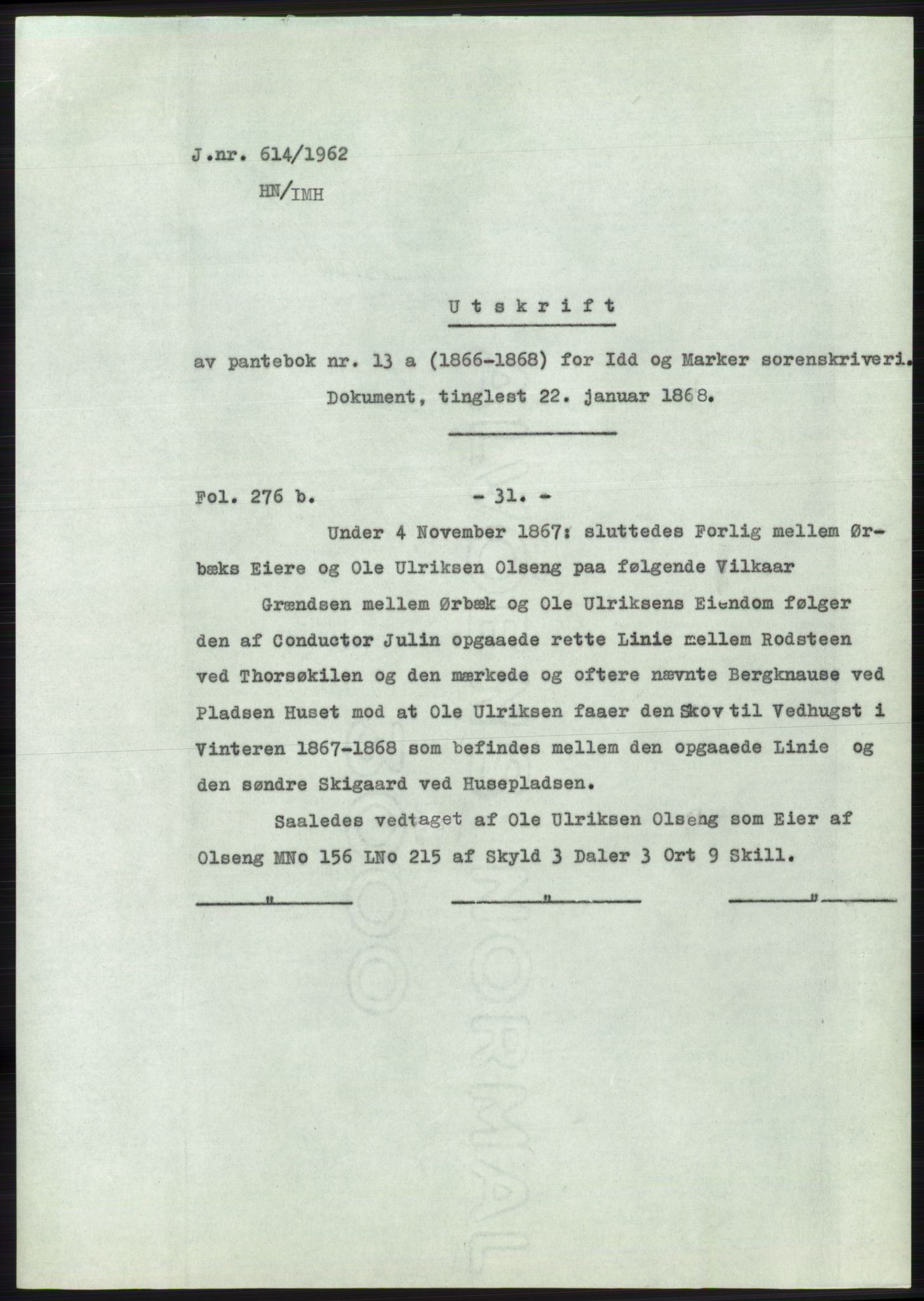 Statsarkivet i Oslo, SAO/A-10621/Z/Zd/L0015: Avskrifter, j.nr 2-699/1962, 1962, p. 295