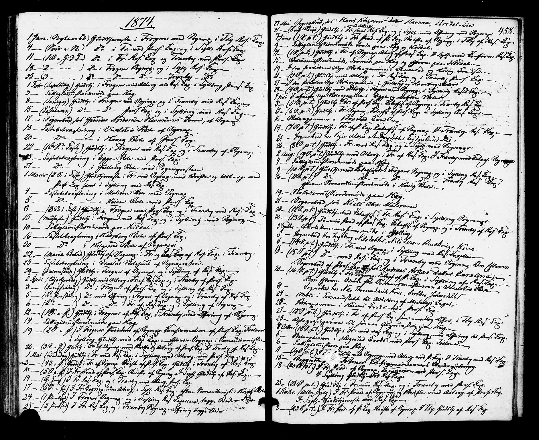 Lier kirkebøker, AV/SAKO-A-230/F/Fa/L0013: Parish register (official) no. I 13, 1865-1874, p. 458