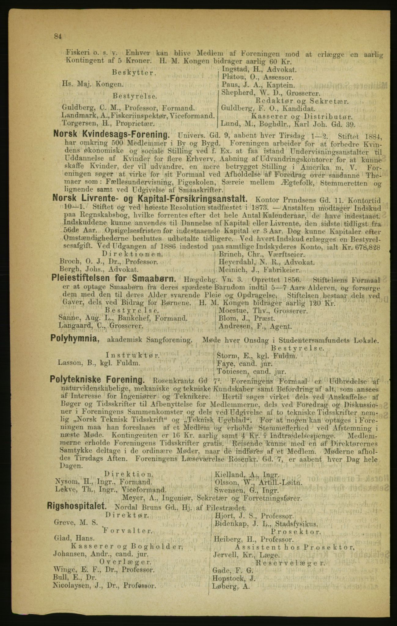 Kristiania/Oslo adressebok, PUBL/-, 1888, p. 84