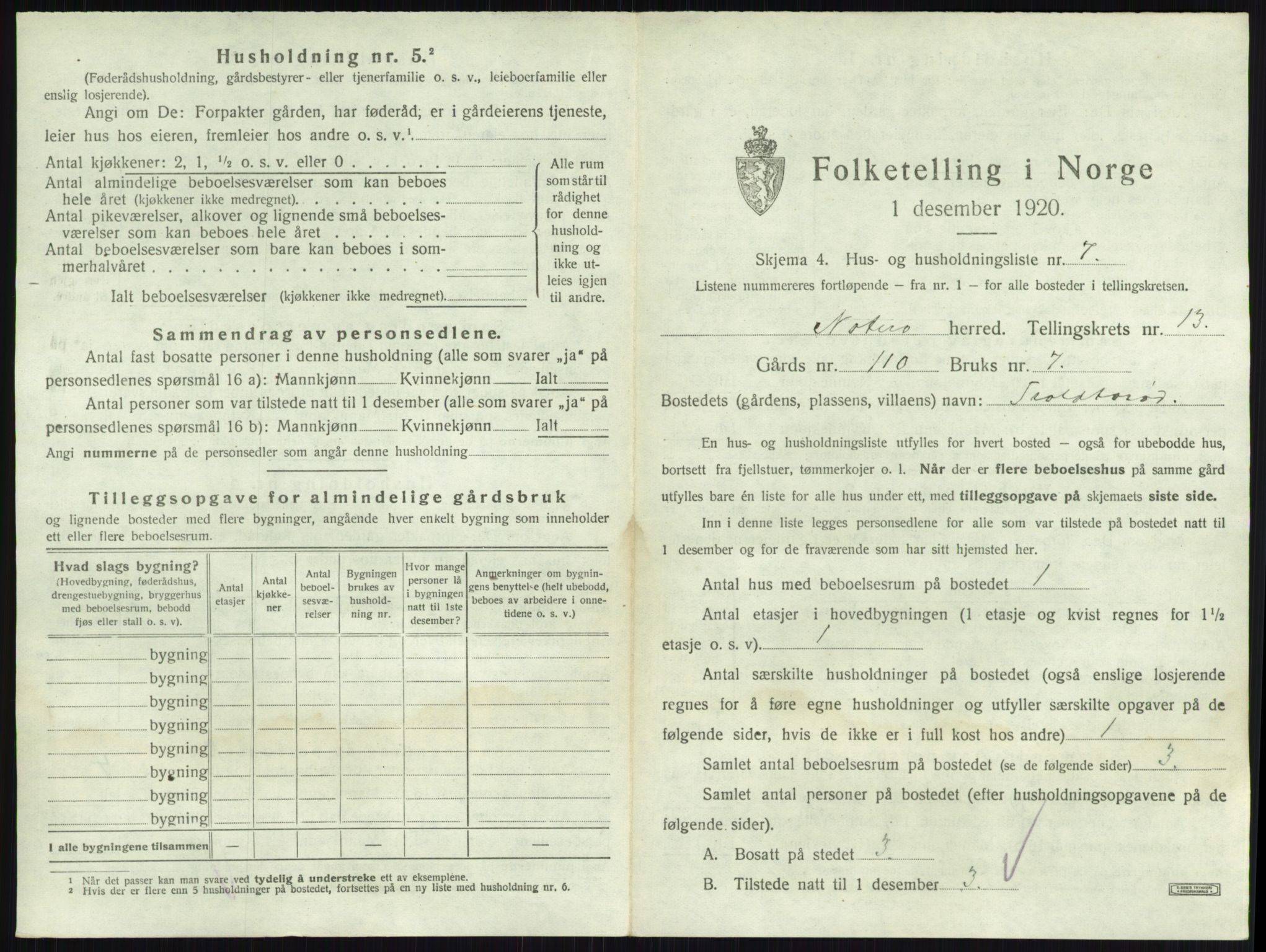 SAKO, 1920 census for Nøtterøy, 1920, p. 2570