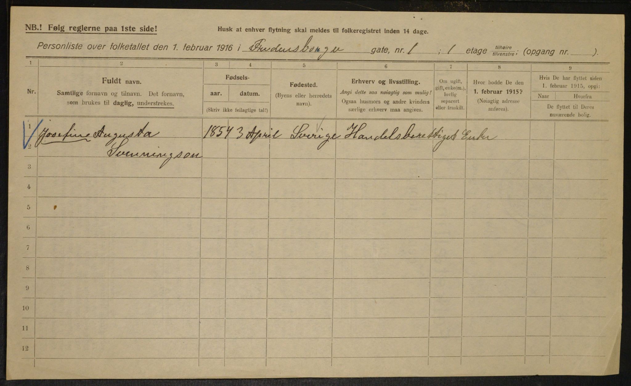 OBA, Municipal Census 1916 for Kristiania, 1916, p. 25896