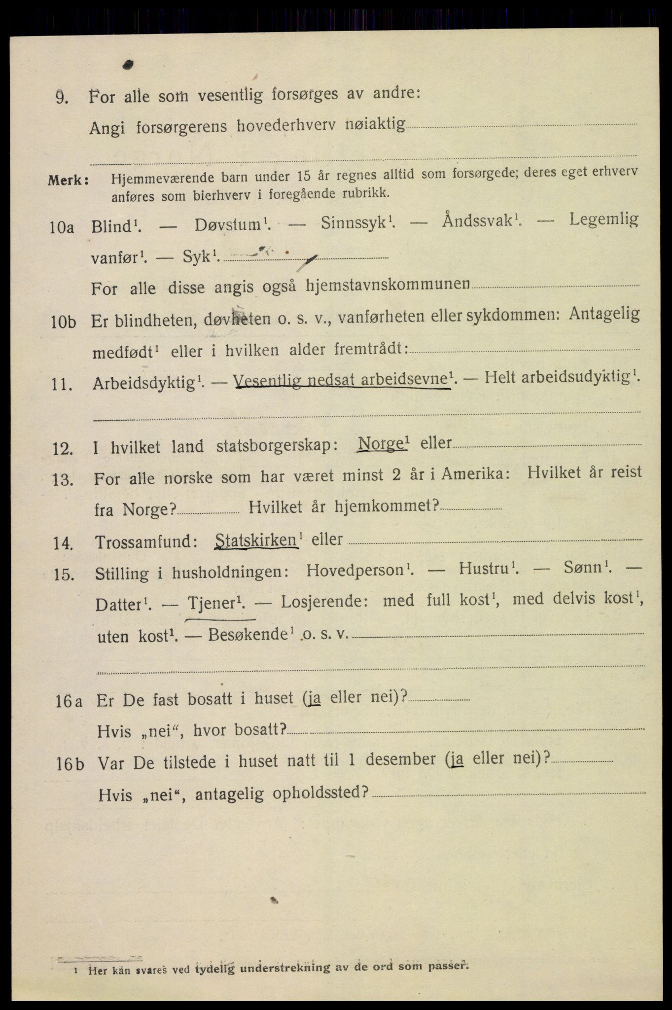 SAH, 1920 census for Hamar, 1920, p. 16816