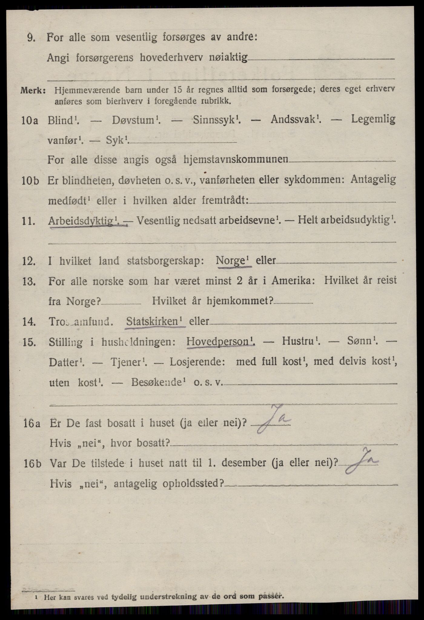 SAT, 1920 census for Voll, 1920, p. 1174