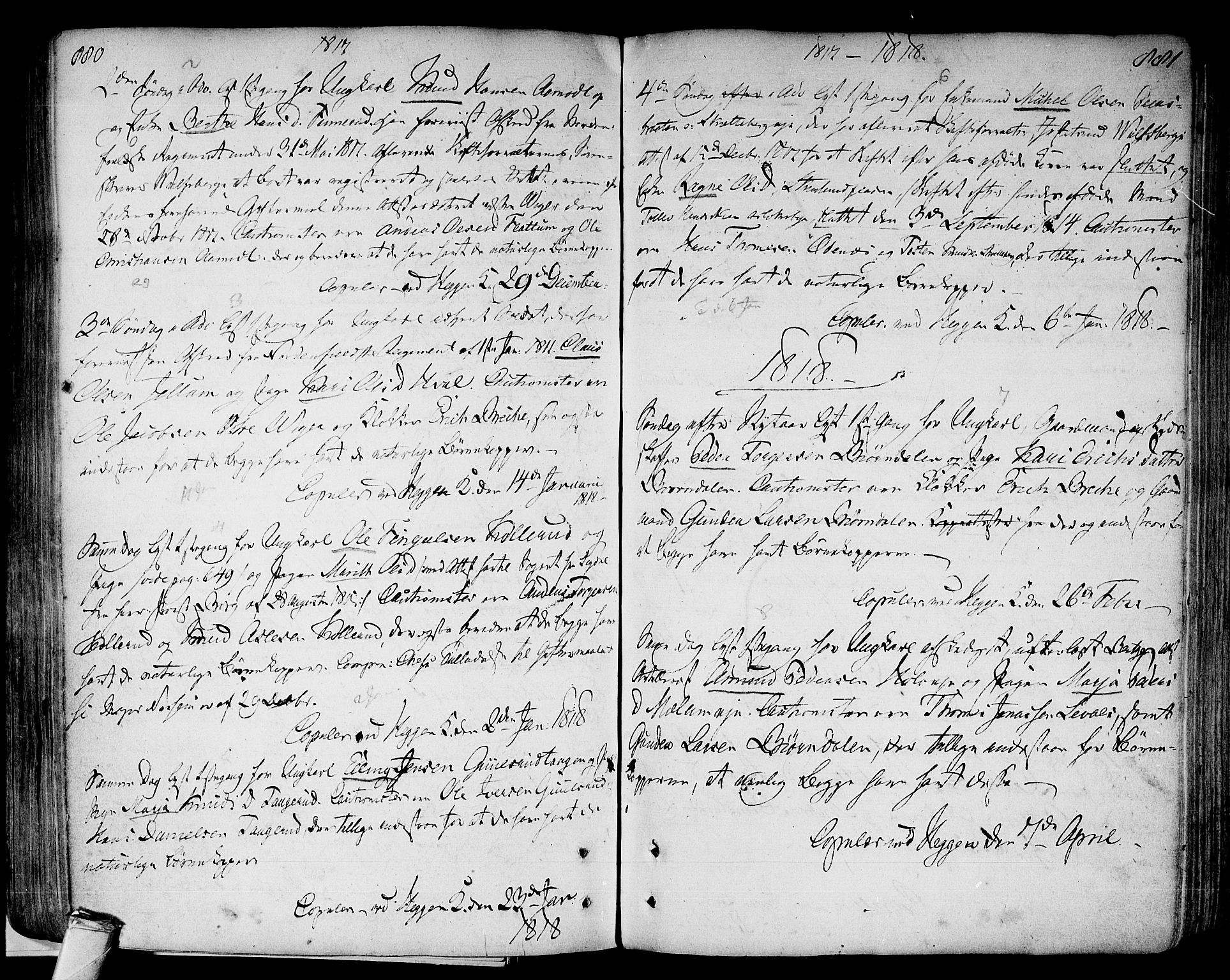 Modum kirkebøker, AV/SAKO-A-234/F/Fa/L0003: Parish register (official) no. 3, 1783-1819, p. 880-881